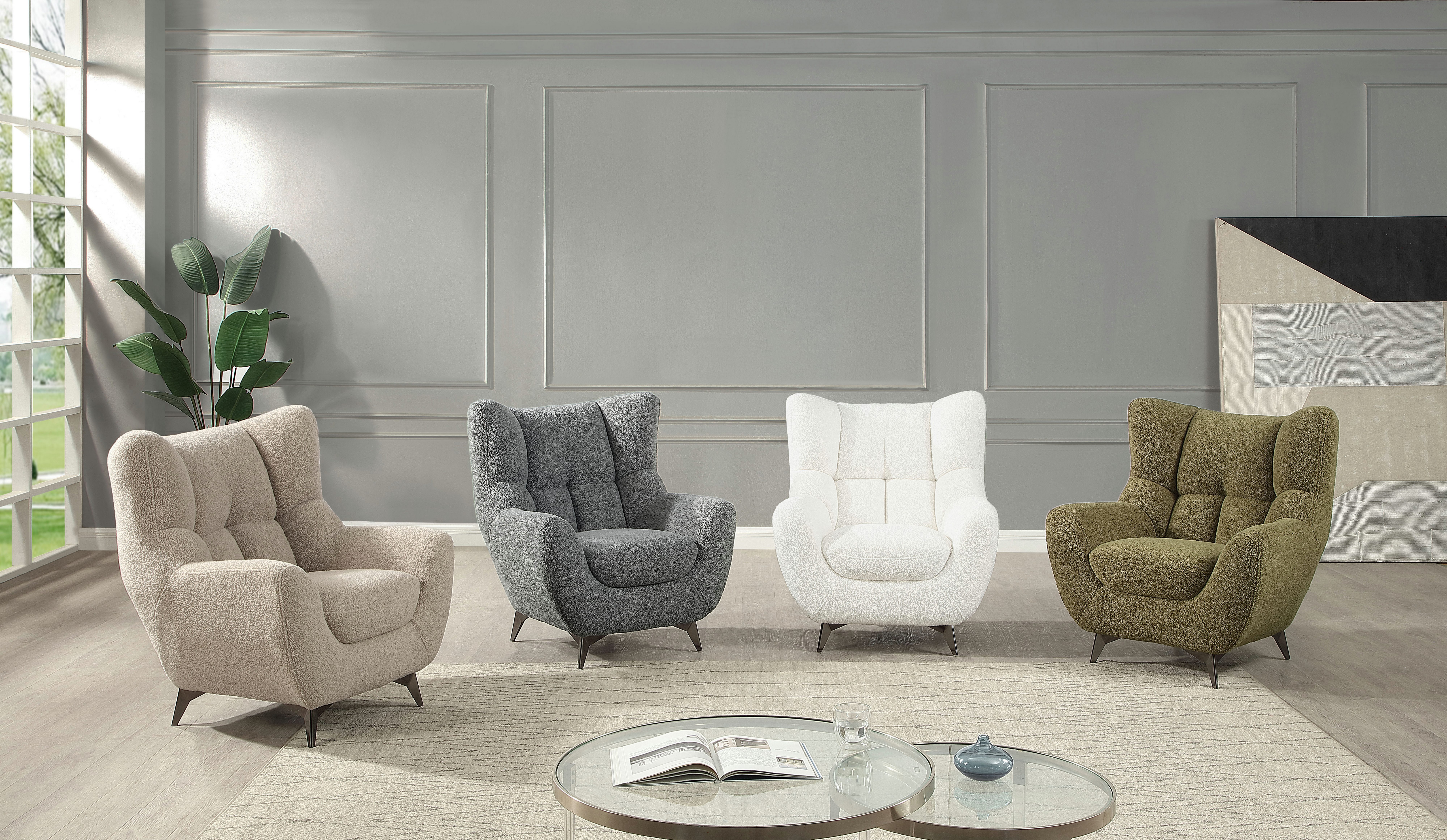 ATLANTIC home collection Sessel Shawn, mit Federkern, trendy Bezug mit Teddyoptik