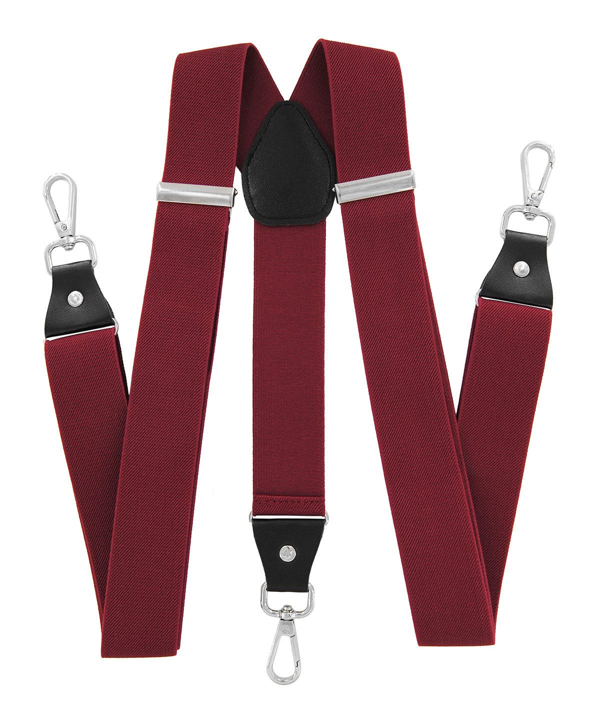axy Hosenträger Herren Y-Form 3,5 cm breit, elastisch, mit 3 robusten Karabinern verstellbar 120cm Lang für Anzug Jeans Chinos Rockabilly Suspenders