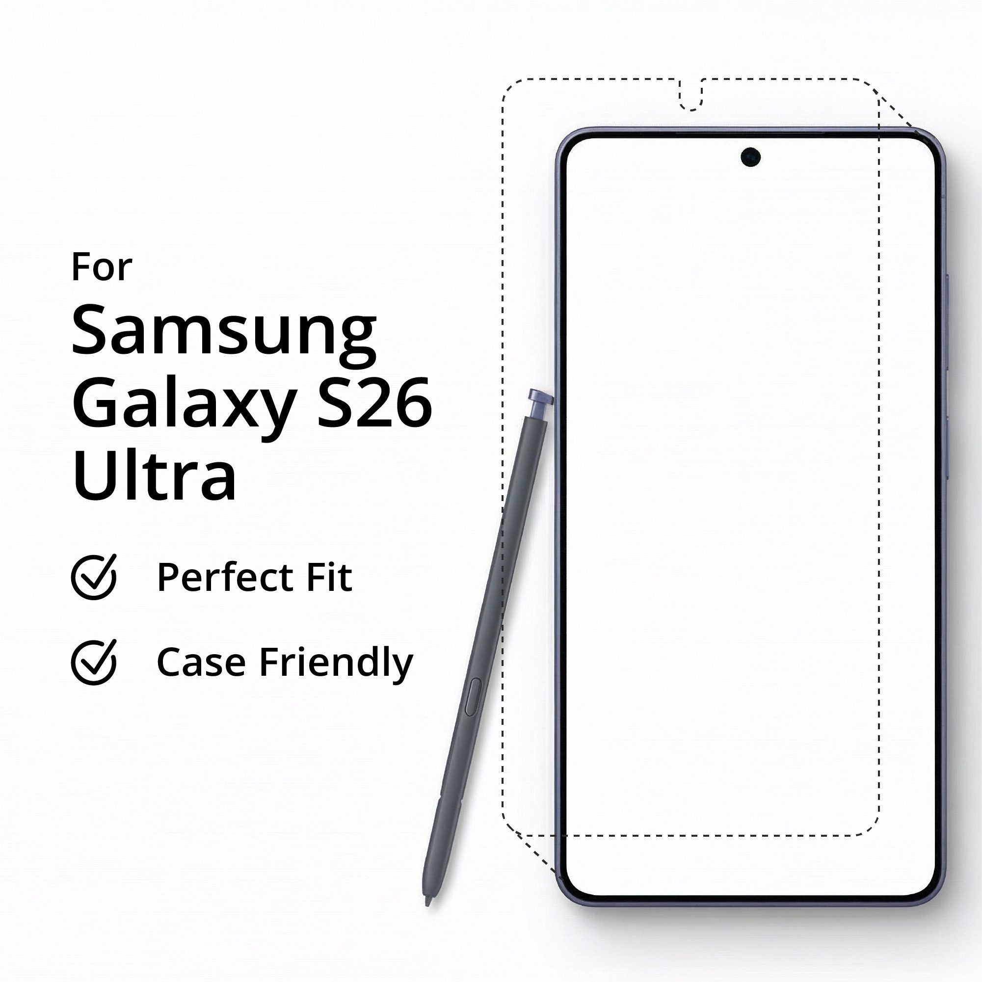 upscreen Displayschutzglas Folie für Samsung Galaxy S26 Ultra, Schutzfolie Glas Panzer Display Schutz matt