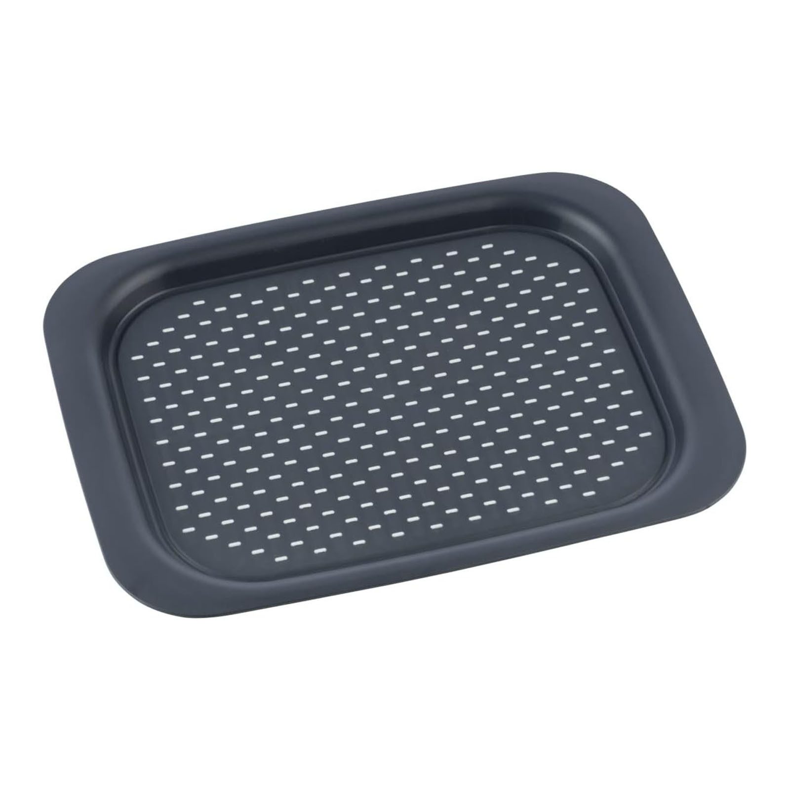 WENKO Servierplatte Anti-Rutsch Tablett Serviertablett Frühstückstablett, Syntetikmaterial, (1-tlg), 41.5 x 2.3 x 31.3 cm Anthrazit Rutschfest