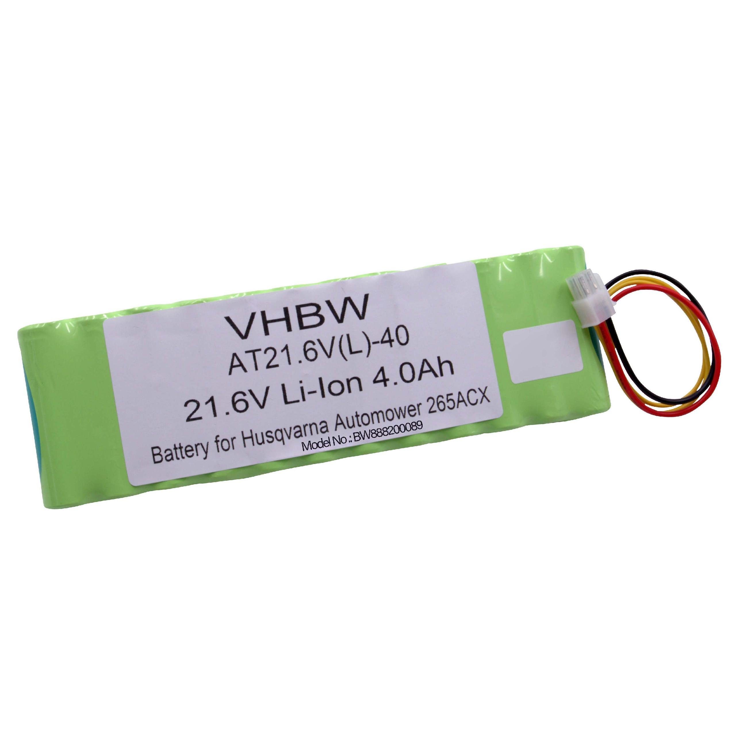 vhbw kompatibel mit Husqvarna Automower 265 ACX 2015 Akku Li-Ion 4000 mAh (21,6 V)