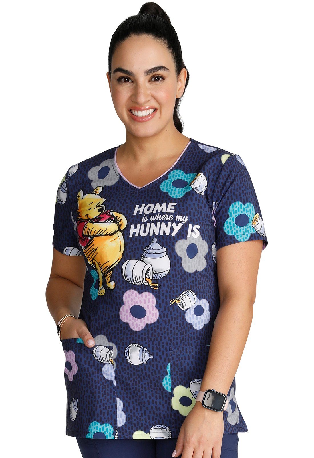 Cherokee Funktionsbluse Bunt bedruckter Damen Kasack "Home and hunny Winnie günstig online kaufen