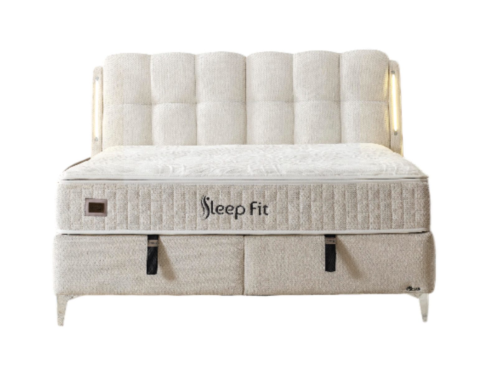Villa Möbel Boxspringbett Sleep Fit (Bett (ohne Matratze), Liegefläche 140x190), Bettkasten mit XXL Stauraum und Gasdruckfedern für einfache Handhabung