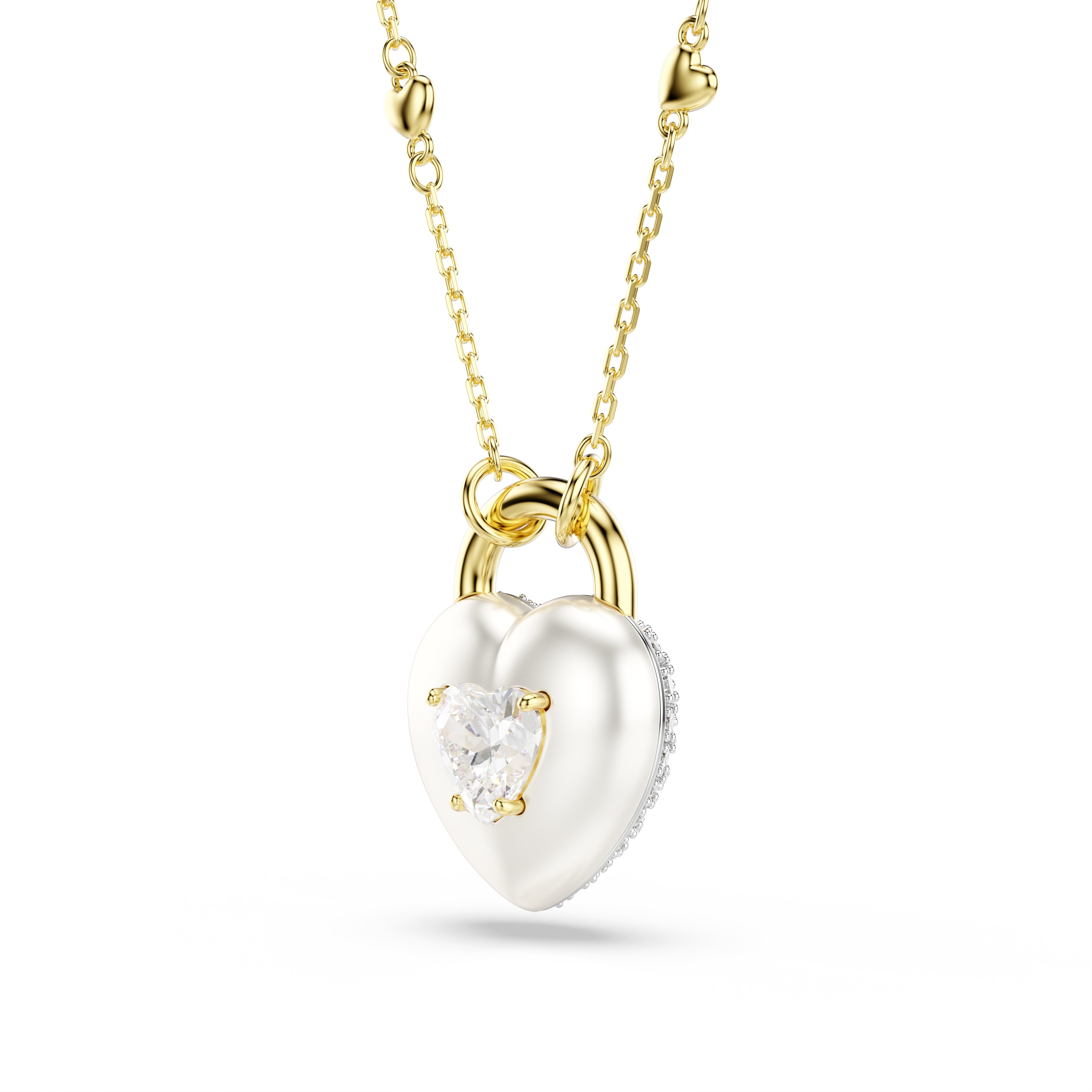 Swarovski Kette mit Anhänger Schmuck Geschenk Idyllia Halskette Schloss Herz, mit Swarovski® Kristall, Zirkonia (synth)