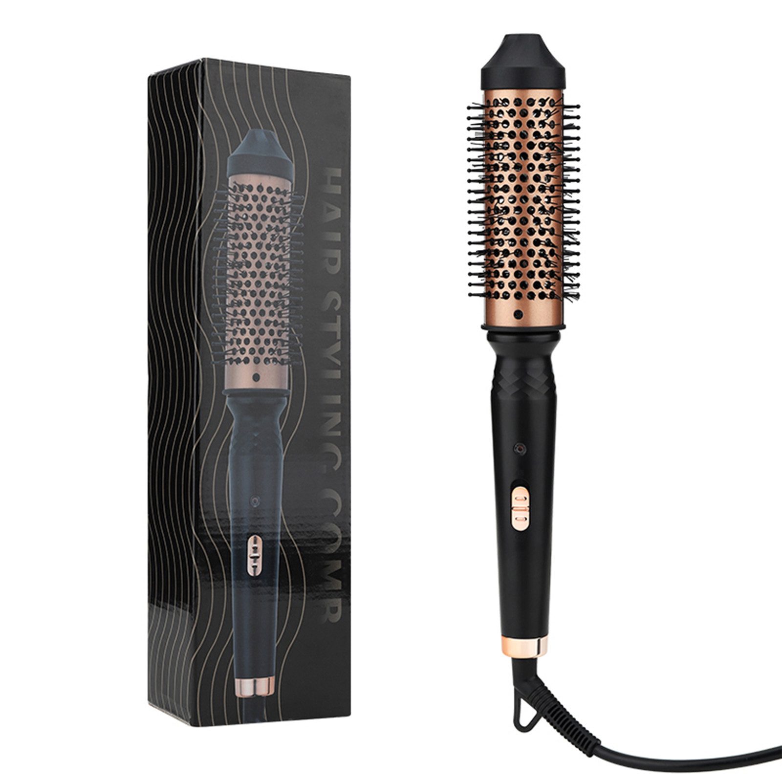REDOM Warmluftbürste 2-in-1 Glätteisen Lockenstab Kamm Haarglättung Lockenstyler, 2-in-1 Haarstylinggerät für Locken und Glätten 360°-Drehgelenk