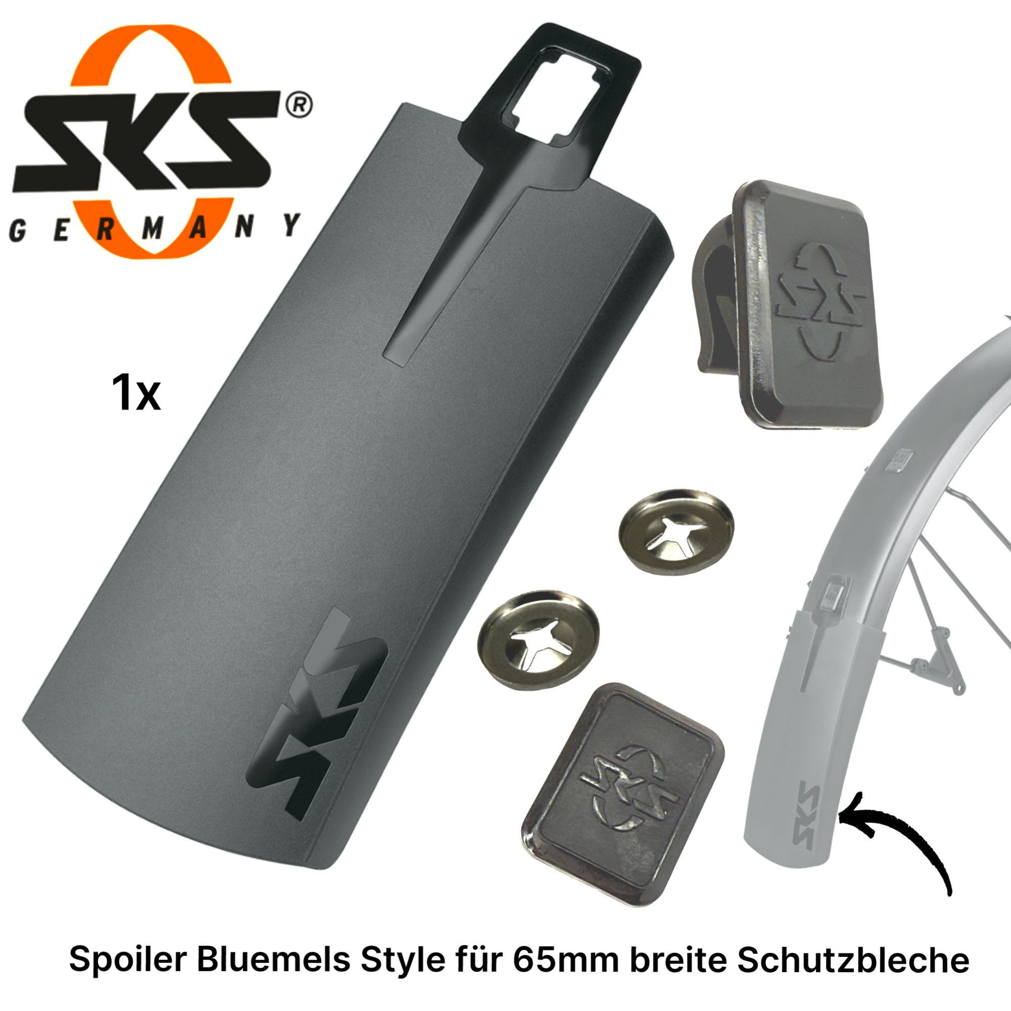 SKS Fahrrad-Montageständer SKS Spoiler Bluemels Style Fahrrad Schutzblech XXL Verlängerung