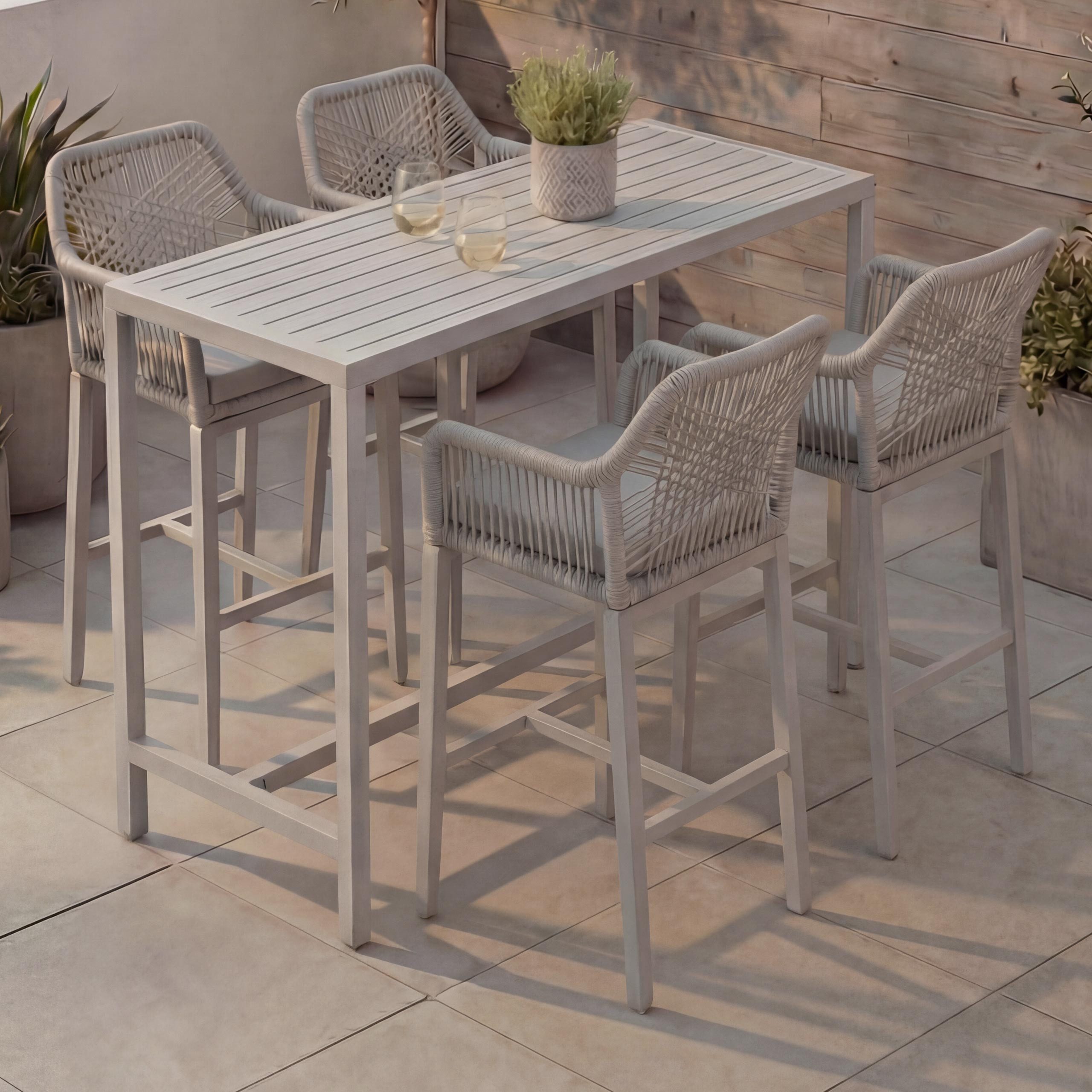 MCW Stehtisch MCW-P91-S (Set, 5er), Mit höhenverstellbaren Fußbodenschoner