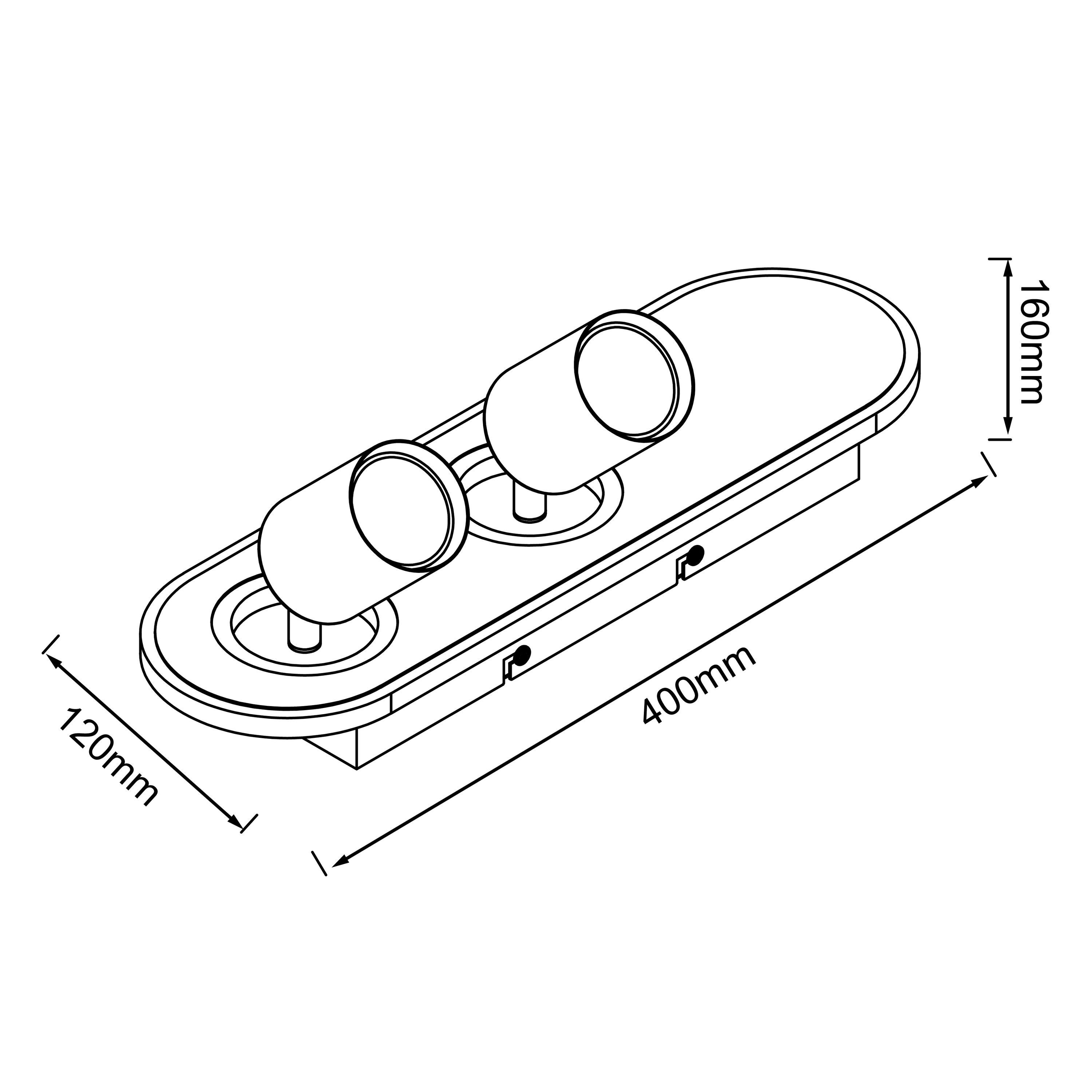 Brilliant Deckenleuchte Kimon, Lampe, Spotbalken 2flg GU10, PAR51, 5W 2x LED Kimon geeignet schwarz