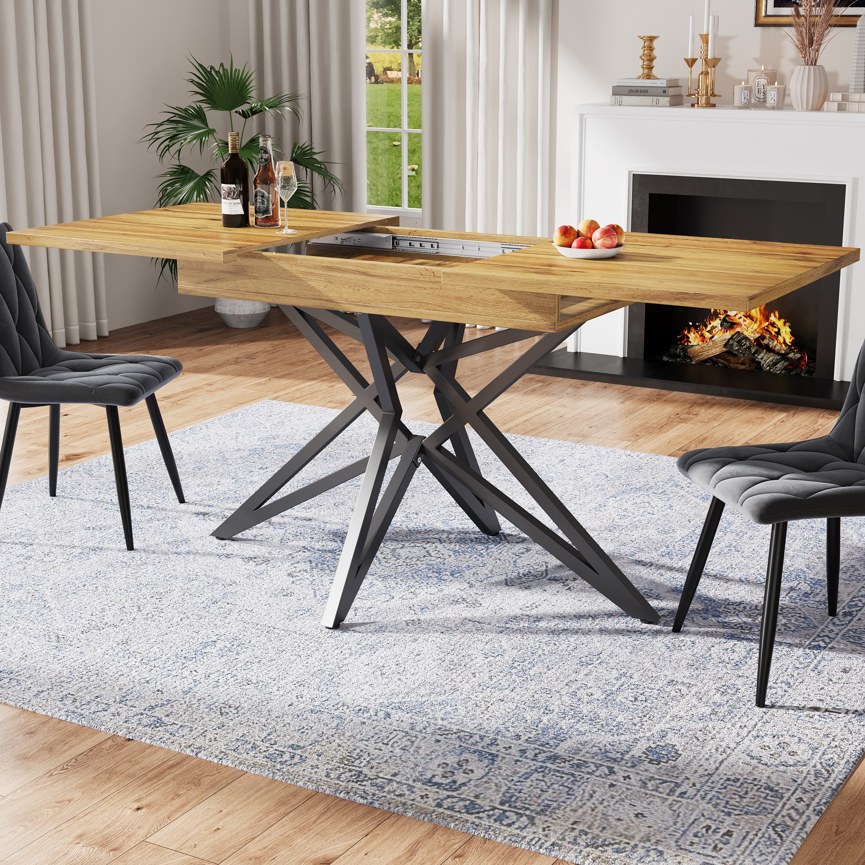 Flieks Esstisch ausziehbarer Tisch (Metallbeine mit günstig online kaufen