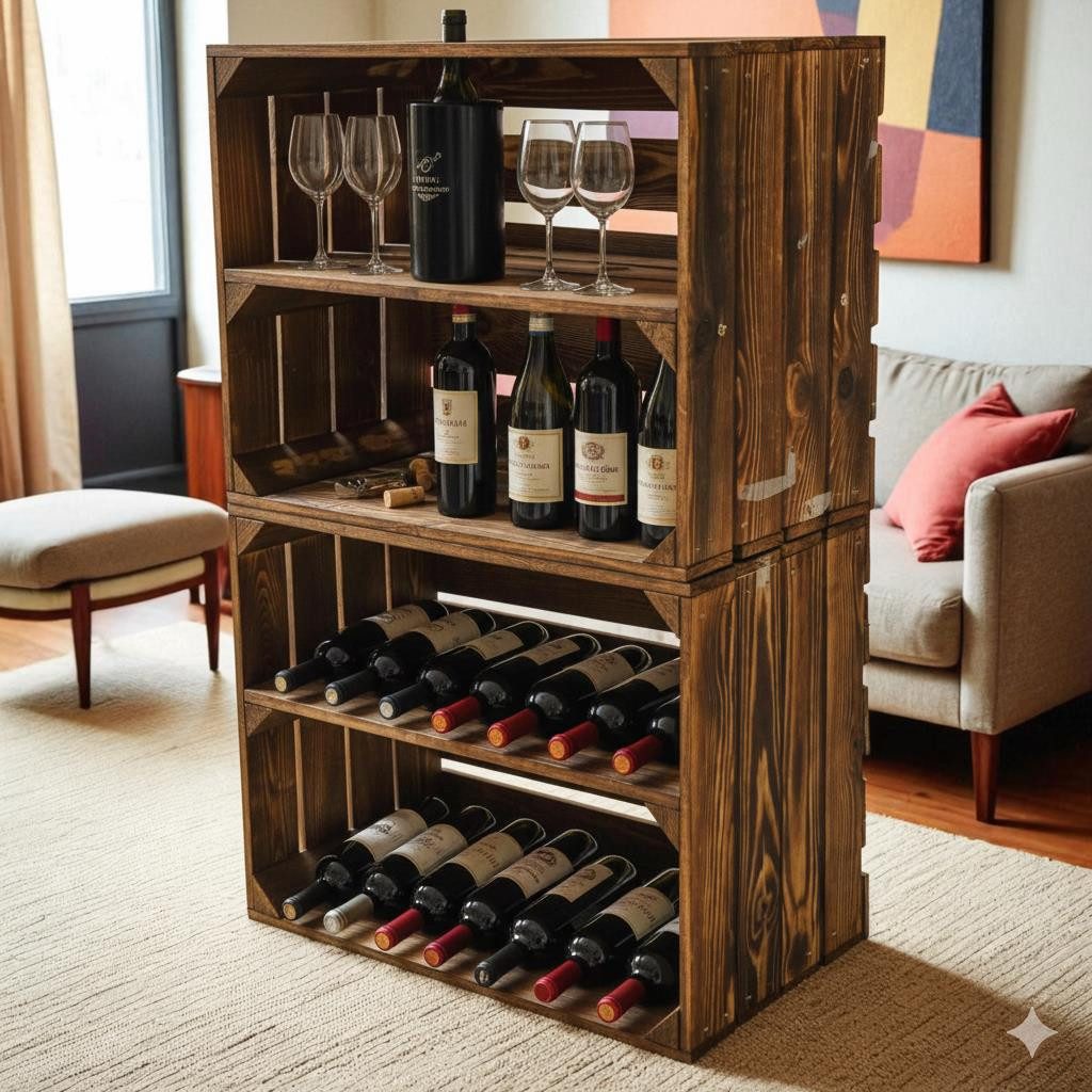 Teramico Holzkiste Holzkiste 50x40x30cm Geflammt Boden Lang, Aufbewahrungsb günstig online kaufen