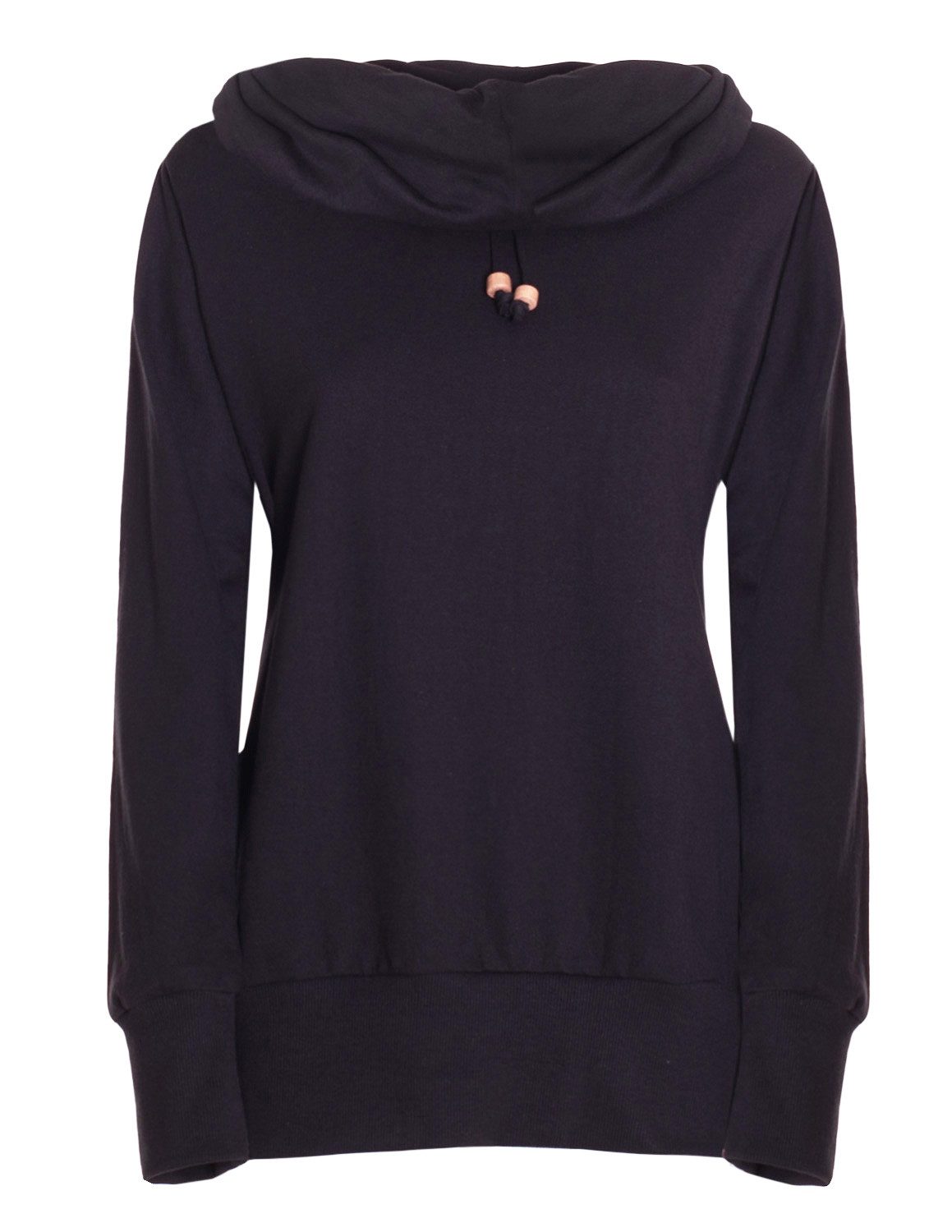 Vishes Rollkragenshirt Schalkragen Pullover Damen Langarm Baumwoll-Jersey Einfarbig Alternative Mode, Boho, Hippie, Ethno, Festival