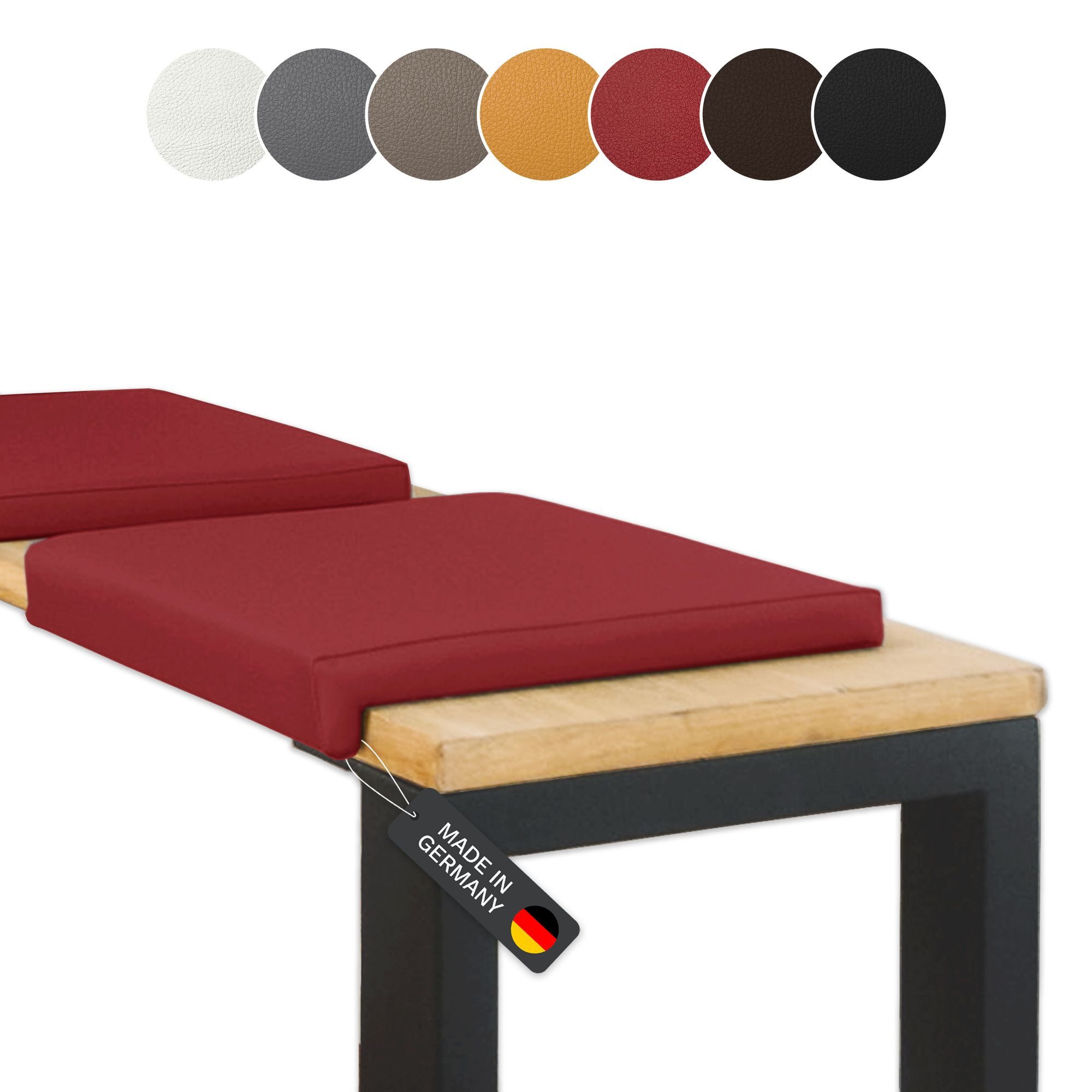 Lycce Bankauflage Klemmkissen, Sitzkissen 1 Leiste, 35cm Klemmtiefe, weich gepolstert, (1 St), verrutscht nicht, hochwertiger Kunstlederbezug, verschiedene Farben