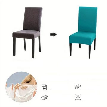 Stuhlhusse Set mit 4 elastischen Stuhlbezügen, Heimdekoration, Sitzschonern, RefinedFlare