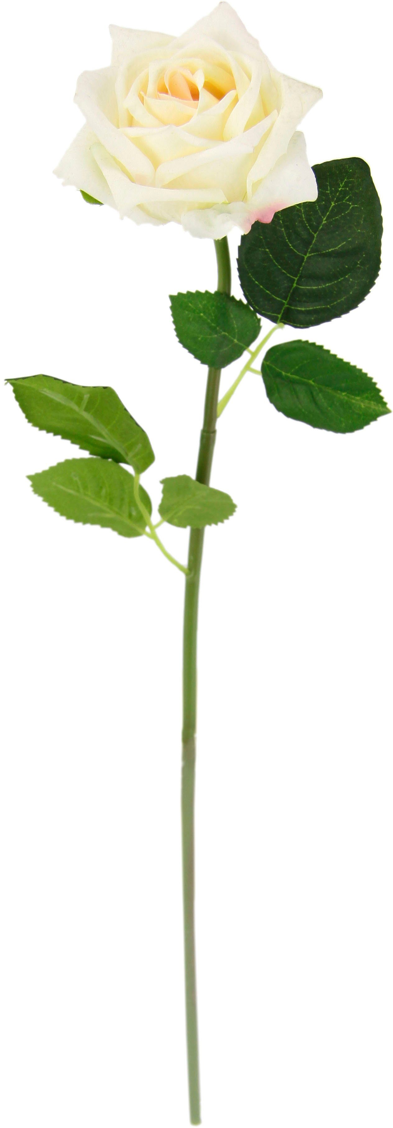 Kunstblume Rose, I.GE.A., Höhe Bouquet, cm, Set Kunstrose weiß 5er 45 künstliche Kunstzweig, Seidenrosen, Rosen