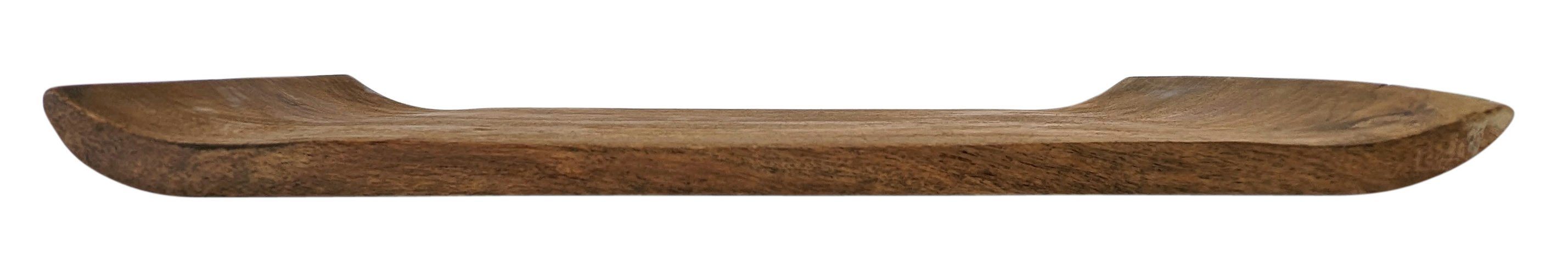 Spetebo Tablett Akazien Servierbrett mit geschwungenen Rändern, Akazienholz, (Packung, 1-tlg., 1 x Tablett), Holz Deko Kerzentablett