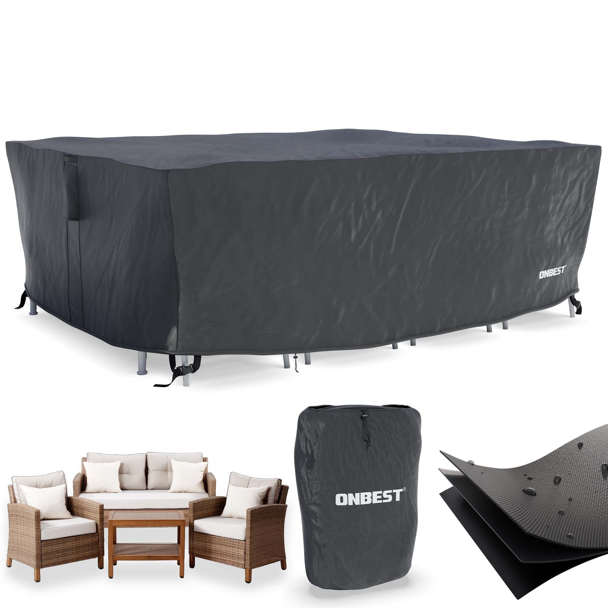 Onbest Gartenmöbel-Schutzhülle mit Kordelzug 600D Oxford-Gewebe günstig online kaufen