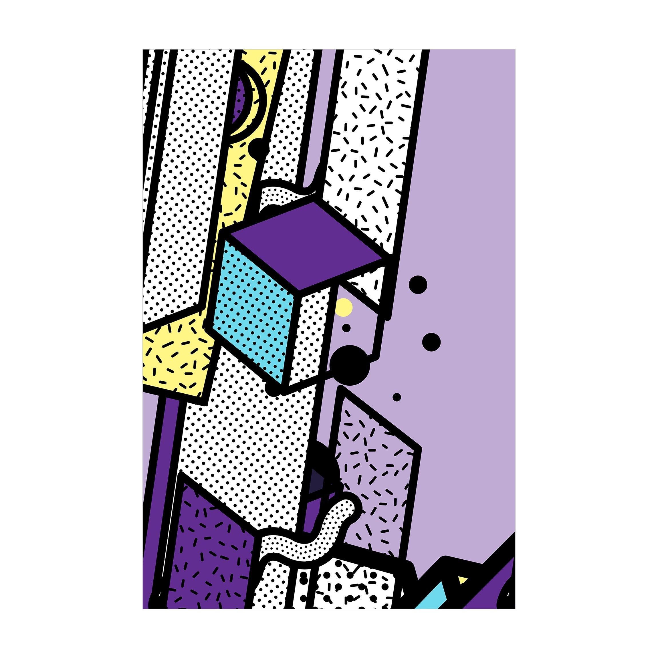 Bilderdepot24 Teppich Vinyl Wohnzimmer Schlafzimmer Flur Küche Muster modern, rechteckig - violett glatt, nass wischbar (Küche, Tierhaare) - Saugroboter & Bodenheizung geeignet