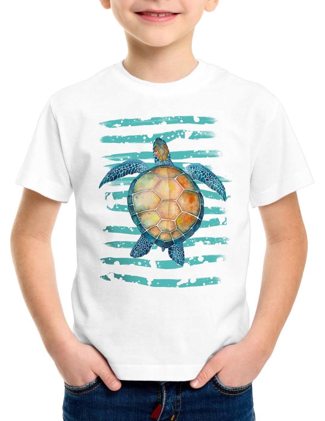 style3 T-Shirt Turtle Power schildkröte strand urlaub amphibien