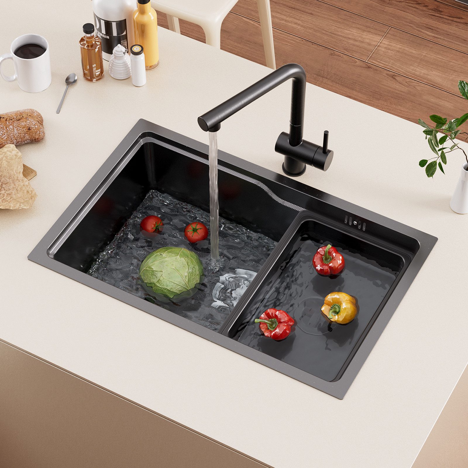 Auralum Max Küchenspüle Edelstahl Einbauspüle 68x43 günstig online kaufen
