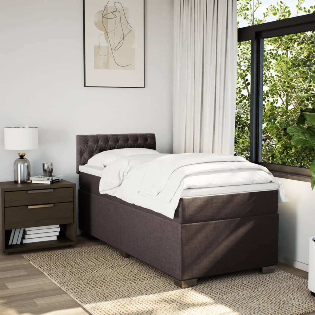 vidaXL Bett Boxspringbett mit Matratze Dunkelbraun günstig online kaufen