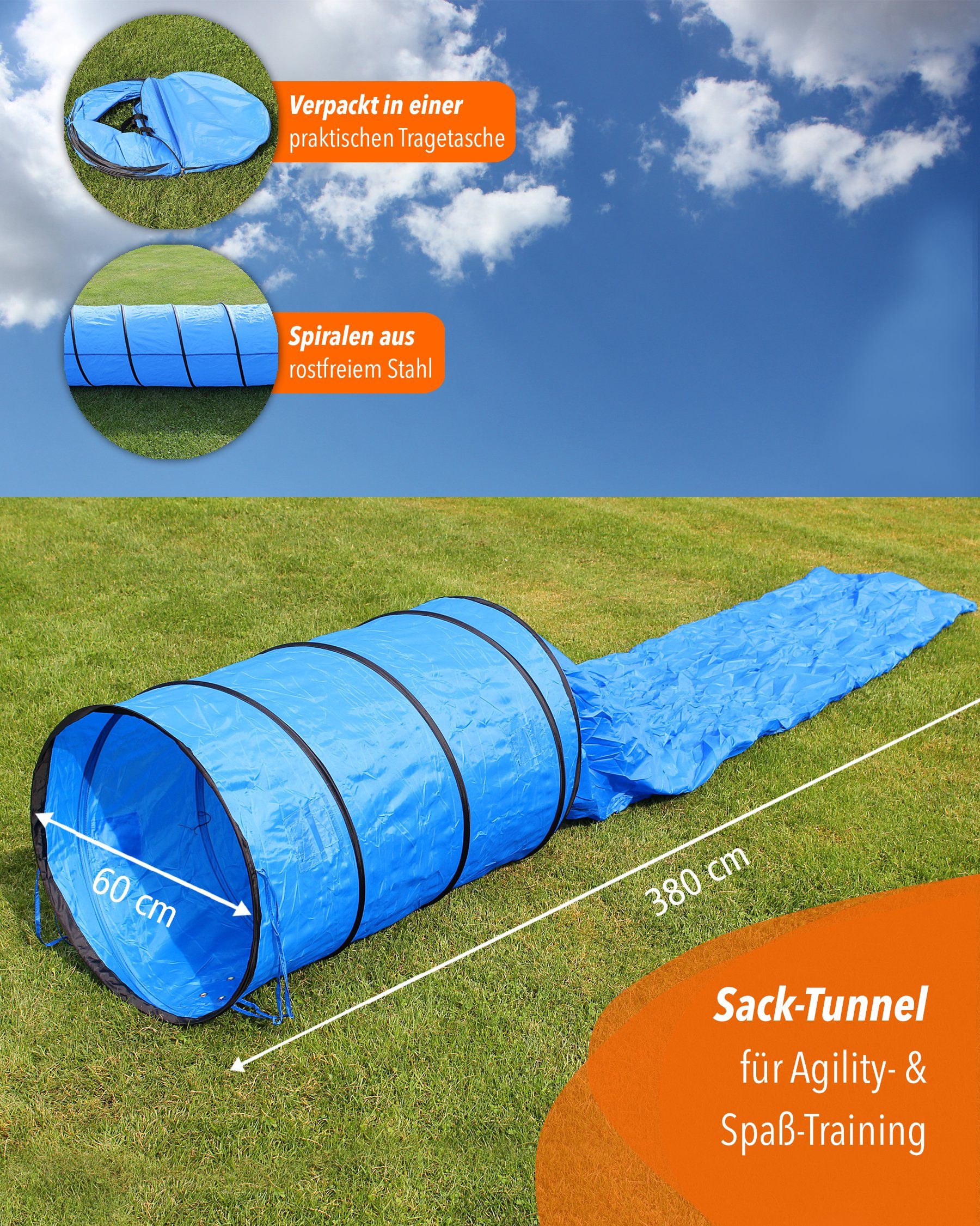 Superhund Agility-Tunnel Agility Sacktunnel, Spieltunnel, 3,80 günstig online kaufen