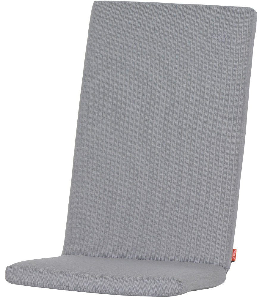 Siena Garden Sesselauflage ASTER, 123 cm, Dessin Fish Bone, 100% recyceltem Polyester, in verschiedenen Farben silber | Sessel-Erhöhungen