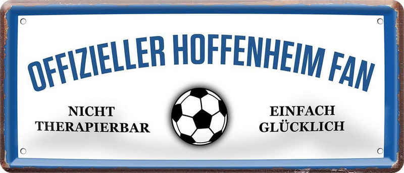 WOGEKA ART Metallbild Offizieller Hoffenheim Fan - 28 x 12 cm Blechschild Fußball