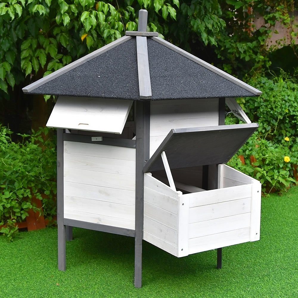 Feel2Home Kleintierkäfig XXL Hühnerstall Grau Kleintierhaus günstig online kaufen