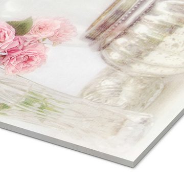 Posterlounge Acrylglasbild Lizzy Pe, Stillleben mit Rosen, Wohnzimmer Shabby Chic Fotografie