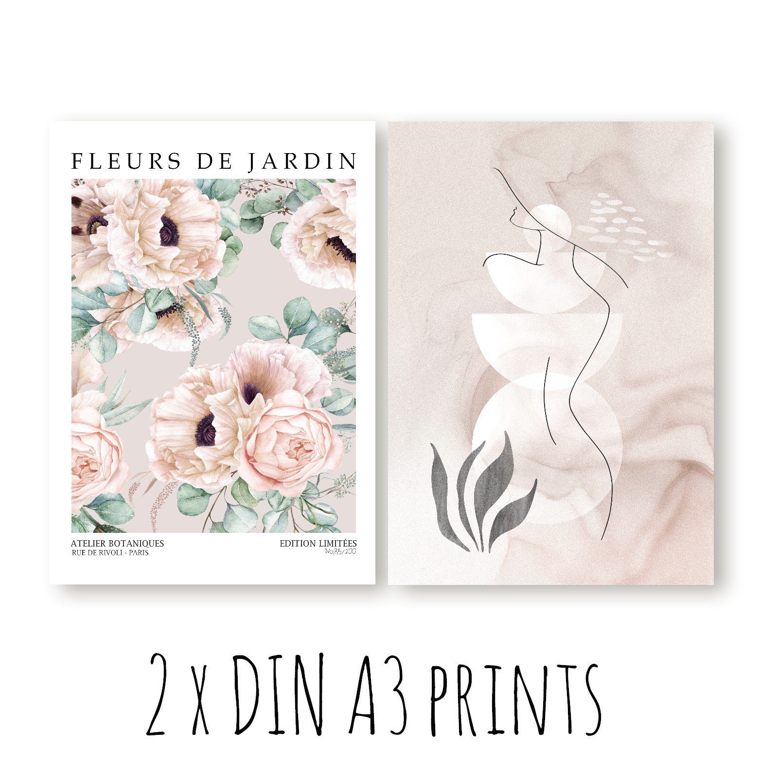 homestyle-accessoires Poster Bilder Wandbilder Bilderwand Set FLEURS DE JAR günstig online kaufen