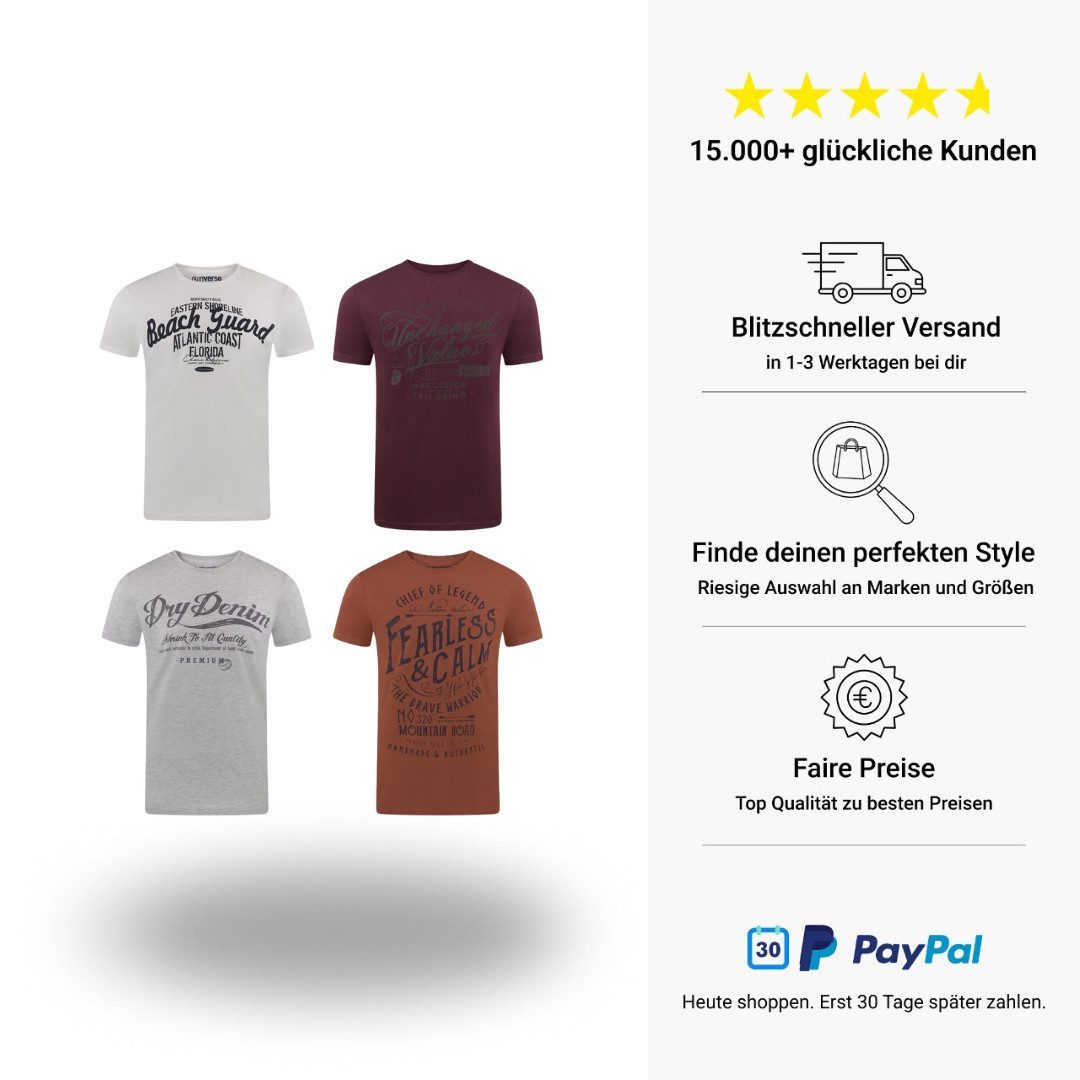 riverso T-Shirt Herren Printshirt RIVLeon Regular günstig online kaufen
