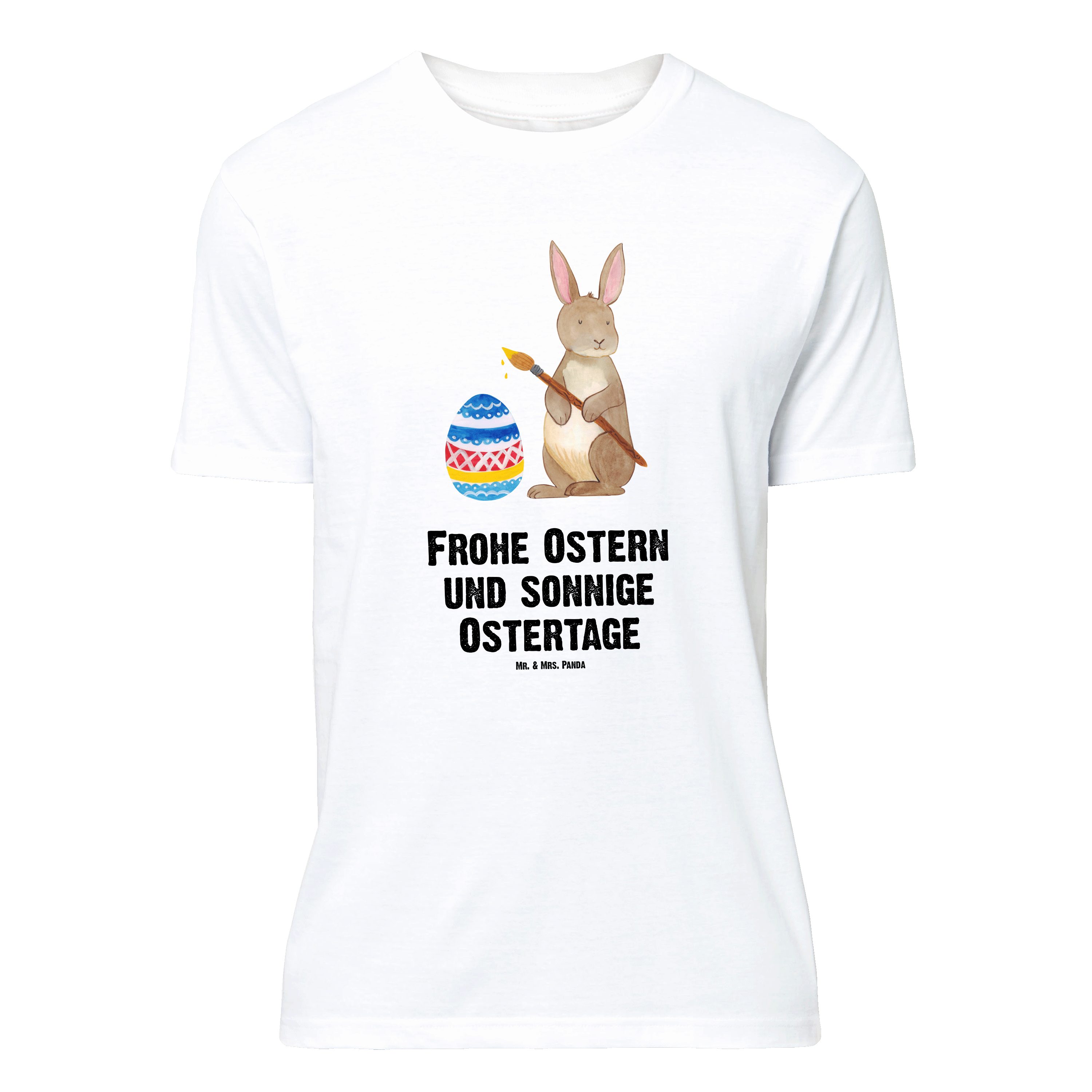 Mr. & Mrs. Panda T-Shirt Hase Eier Malen, Größe M T-Shirt, Weiß, Herrn, Jubiläum, Damen, Frohe (Packung, 1-tlg)