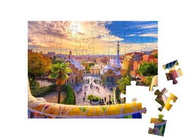 puzzleYOU Puzzle Blick auf Barcelona vom Park Güell, Spanien, 48 Puzzleteile, puzzleYOU-Kollektionen Parks, Städte, Europa, Spanien, Barcelona