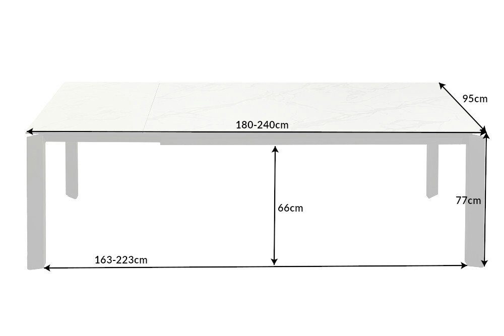 Metall 180-240cm Marmor-Optik 1-St), · Glas · (Einzelartikel, anthrazit · · ausziehbar / weiß Esstisch riess-ambiente Design X7 · Keramik
