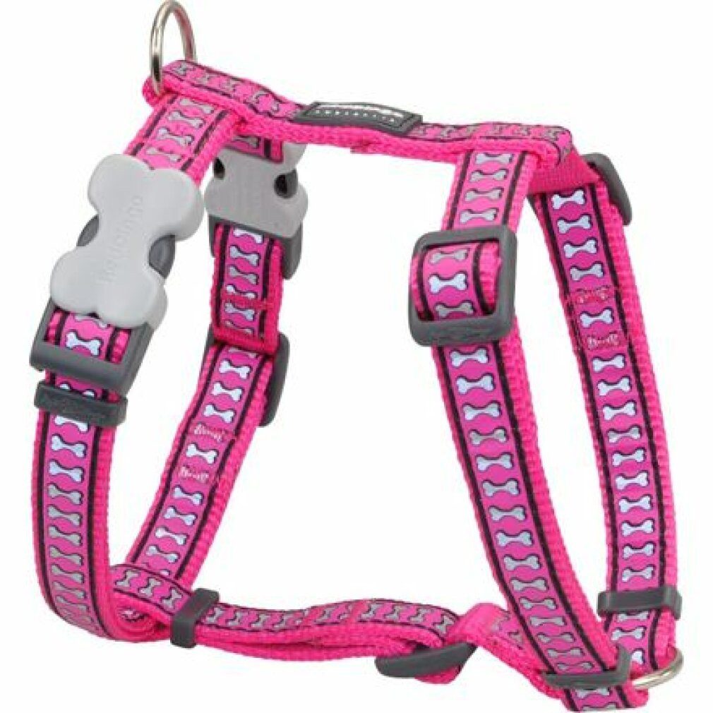 Red Dingo Hunde-Geschirr Hundegeschirr Rosa Knochen Reflektierend 30-48 cm Pink