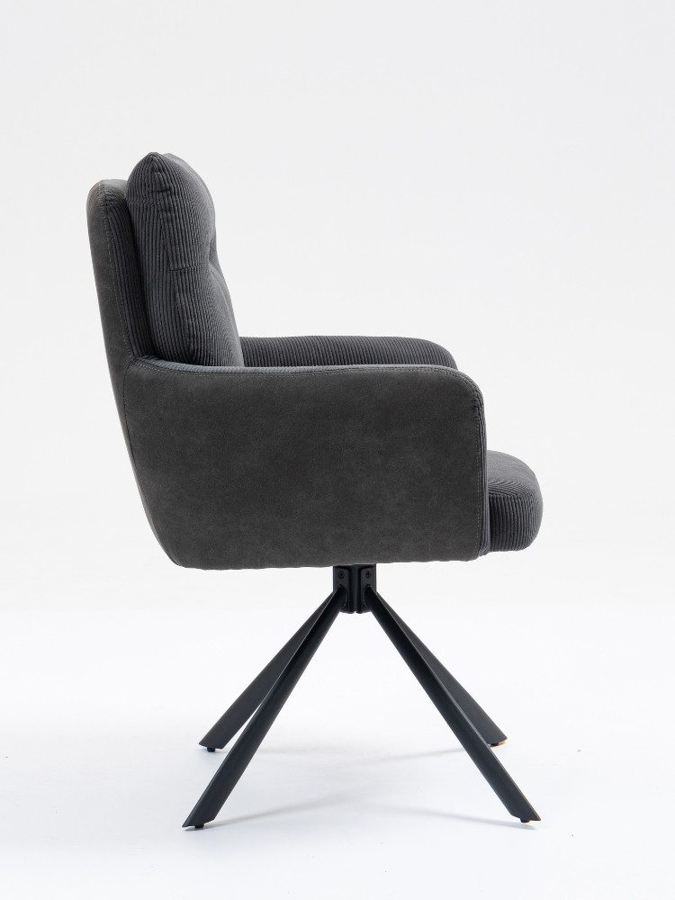 WOLF MÖBEL Esszimmerstuhl SEBA Drehstuhl Stefan 180° anthrazit, 2er SET (60 günstig online kaufen