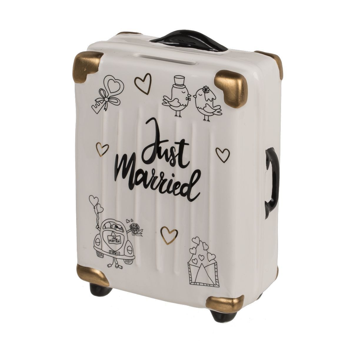 Out of the Blue Spardose Spardose Just Married Trolley Koffer 11x6x16cm – Bild 3 von 3
