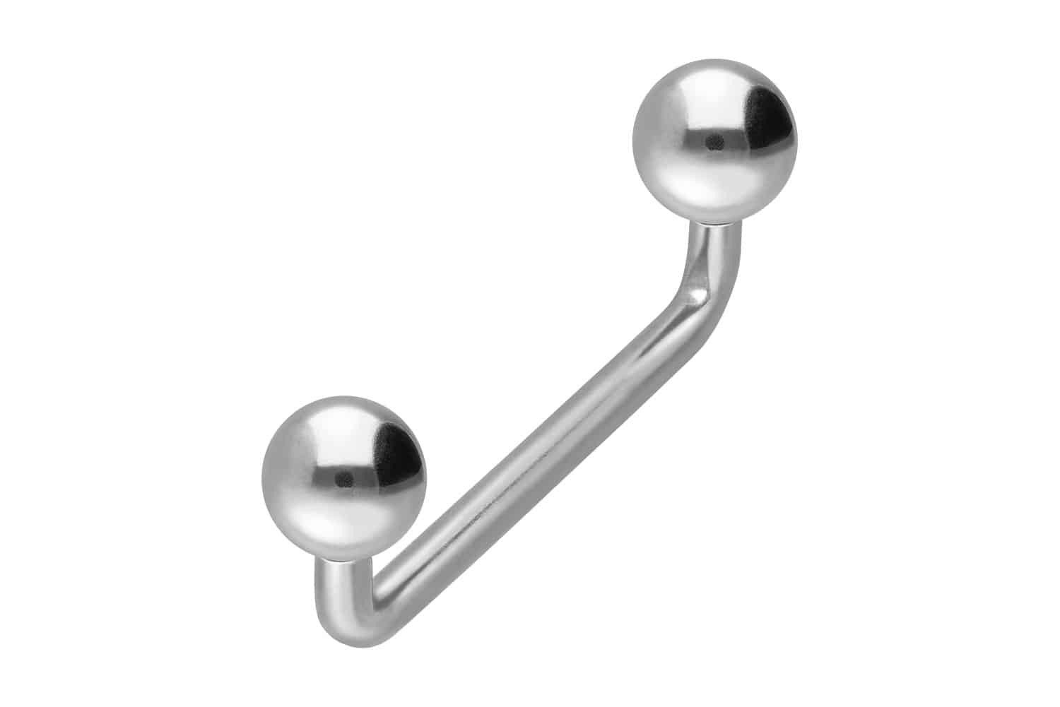 Brustwarzenpiercing Titan Surface Barbell (90 Grad) mit Kugeln