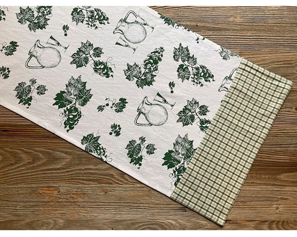 matches21 HOME & HOBBY Tischdecke Tischläufer Mitteldecke ELENI Wein Trauben grün 40x100 cm (1-tlg)