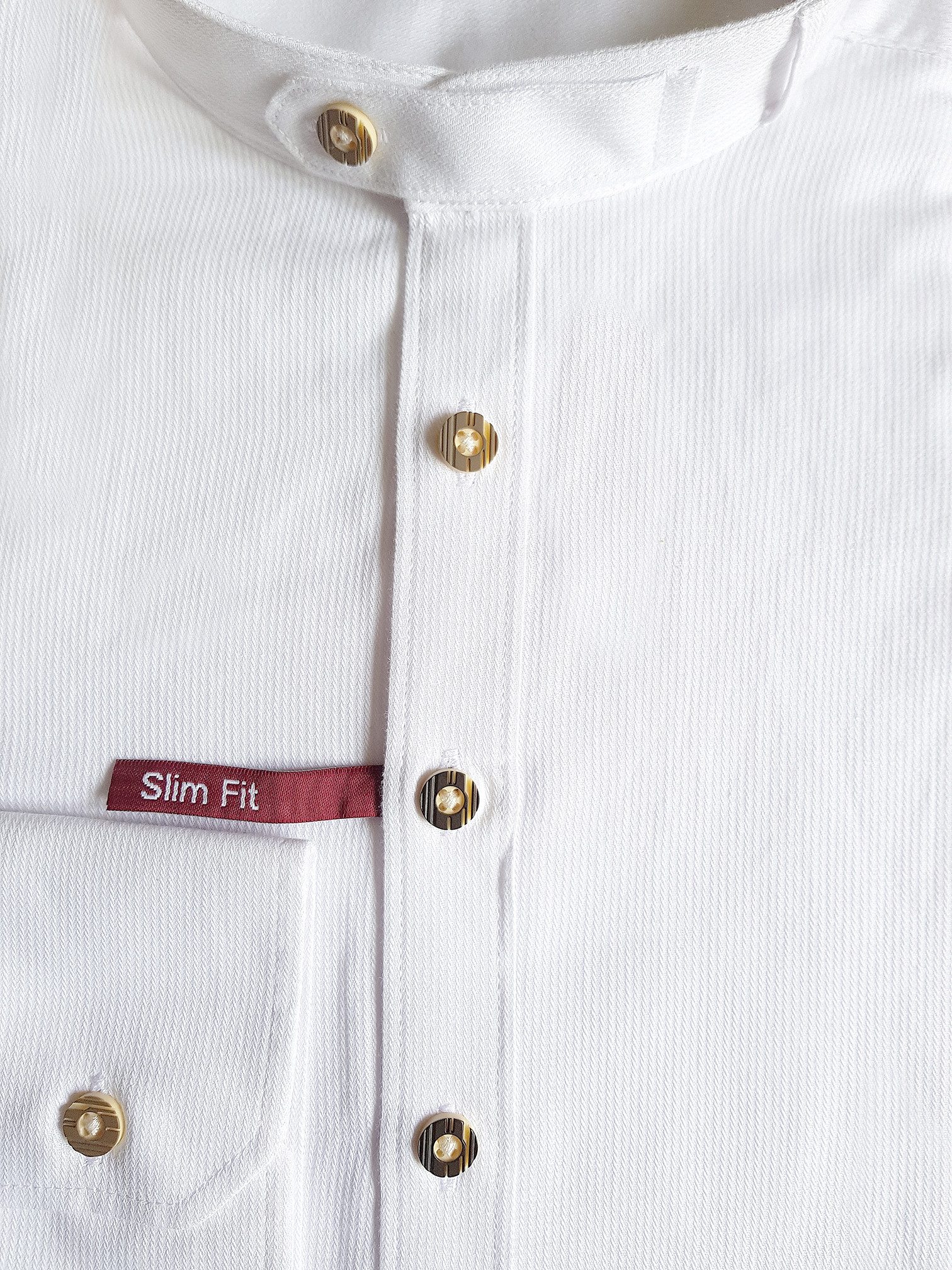 Moschen-Bayern Trachtenhemd Trachtenhemd SLIM FIT Herren Stehkragen Wiesn-Hemd Herrenhemd Weiß