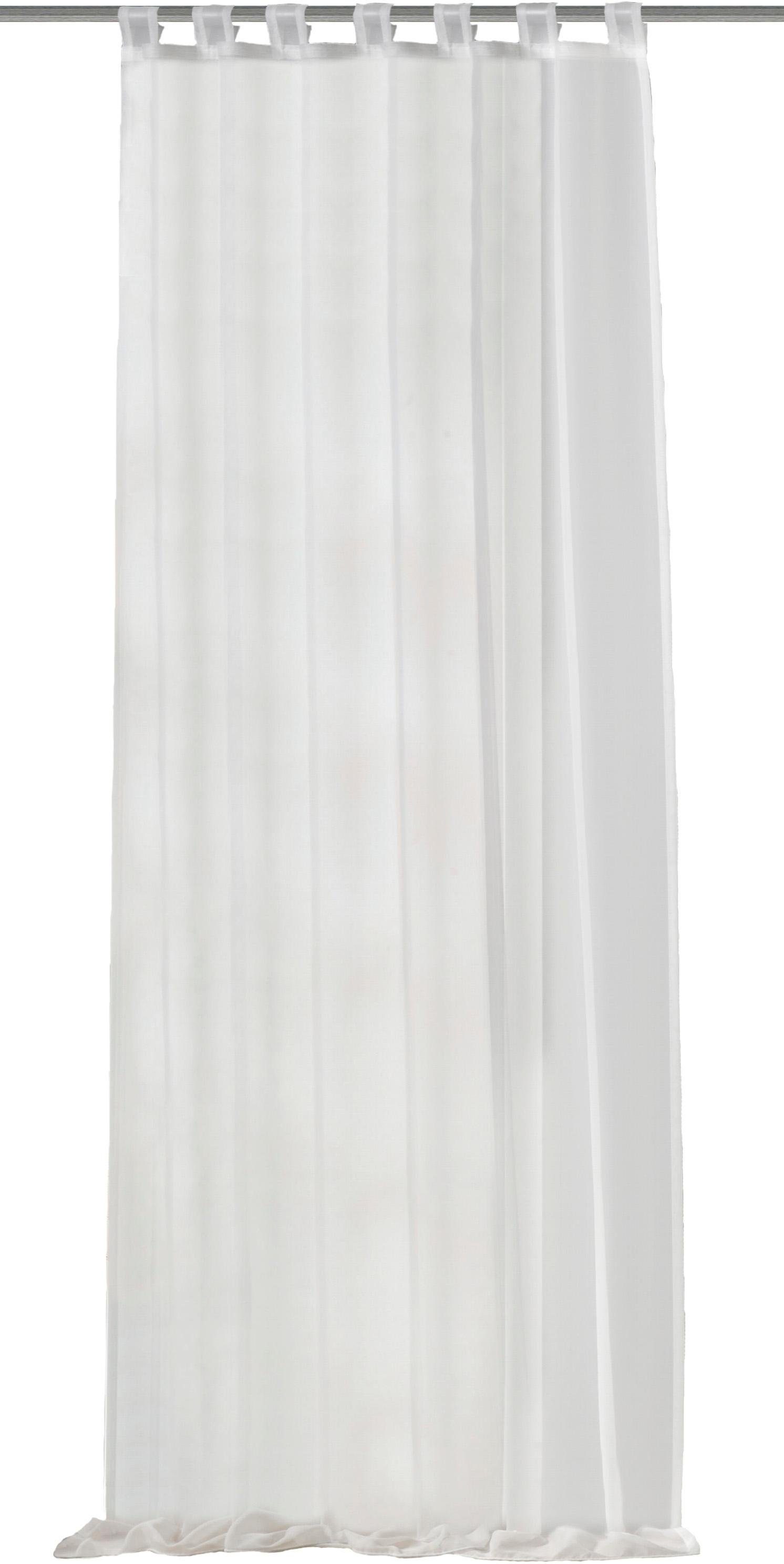Vorhang ALPHA, (1 Voile, St), Schlaufen transparent, HxB: preisgünstiger Uni-Schlaufenschal HOME 245x140, WOHNIDEEN, weiß