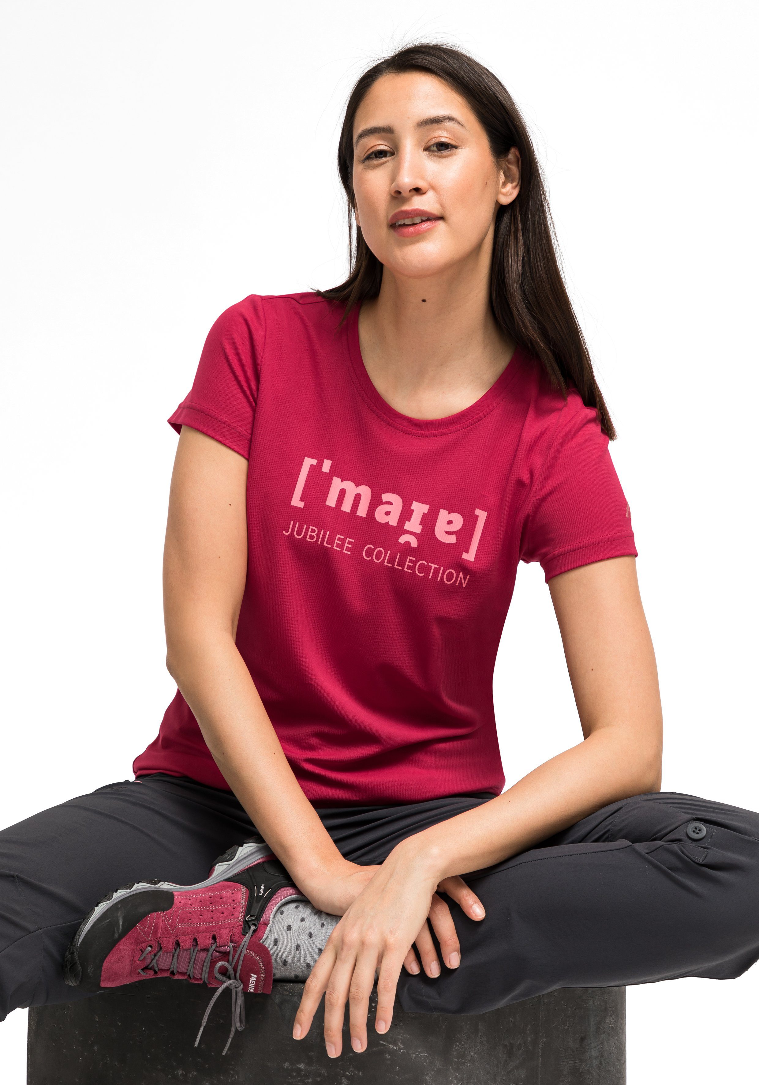 Maier Sports Atmungsaktives Funktionsshirt Outdoor Pflegeleichtes lässigem Damen mit Waltraud 15 Schnitt, Funktionsshirt schnelltrocknendes T-Shirt