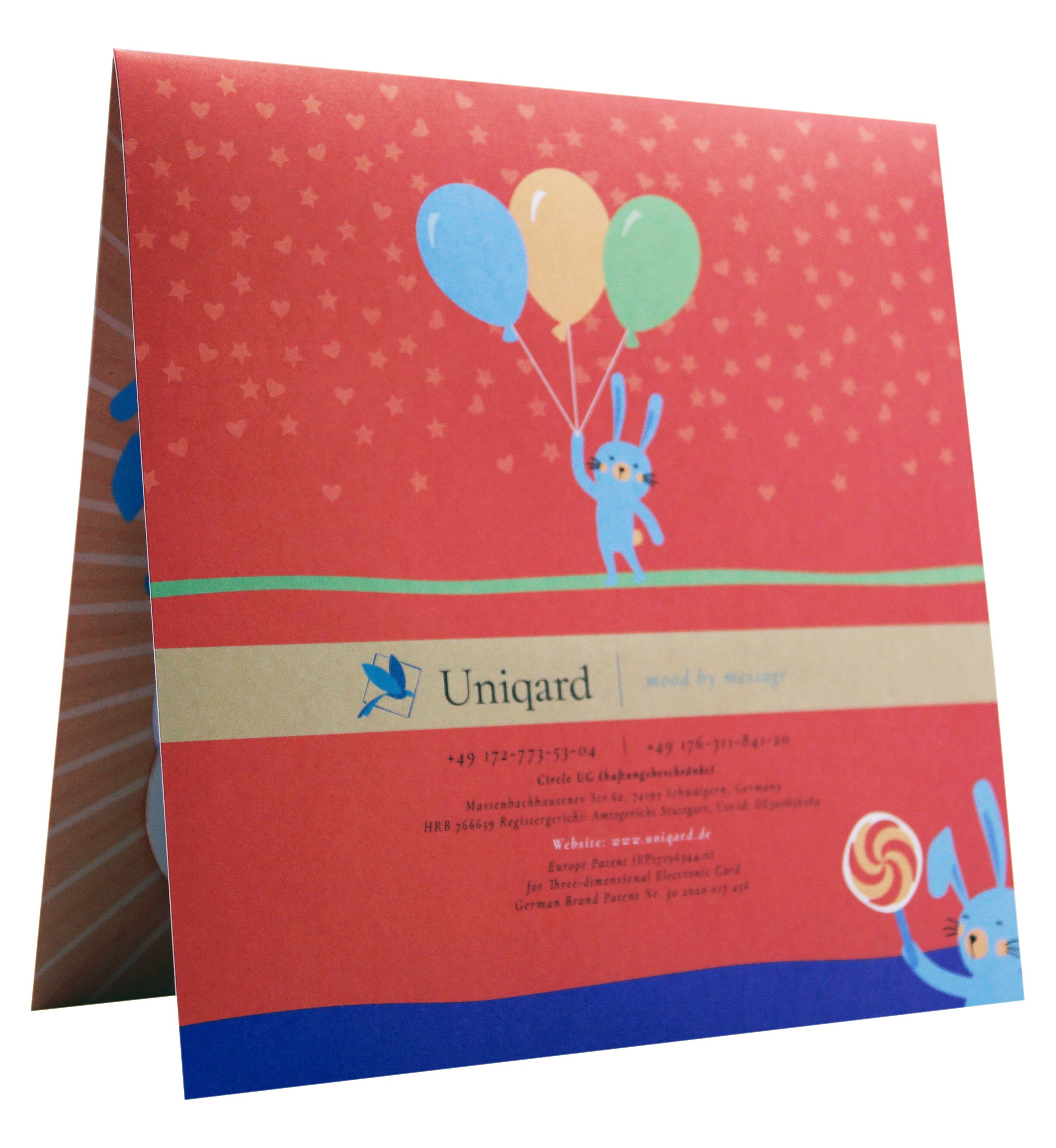 UNIQARD Glückwunschkarte Geschenkideen, HBK ideal Karte Außergewöhnliche für Popup - Geburtstag Kinder 3D Erwachsene zum - - Gutscheine Karte & Geldgeschenke & Für Grußkarten