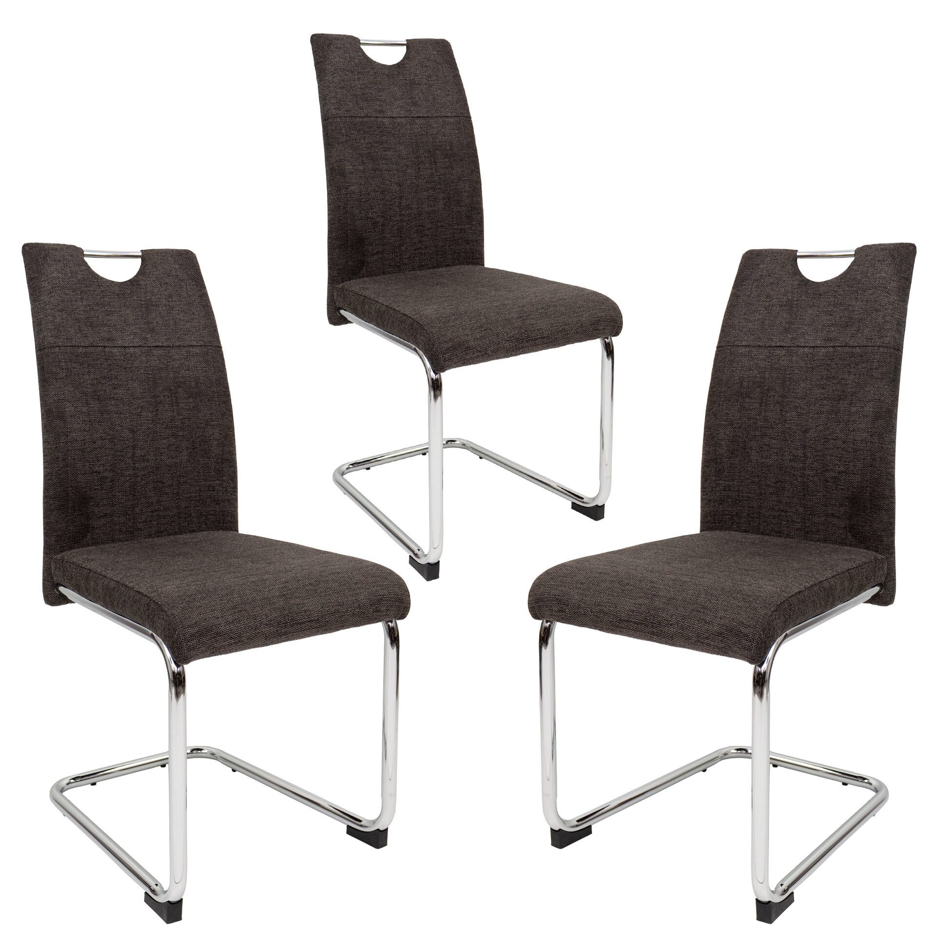 TRISENS Esszimmerstuhl tr-56 (Stück, 3 St), Schwingstuhl mit robustem Metallgestell