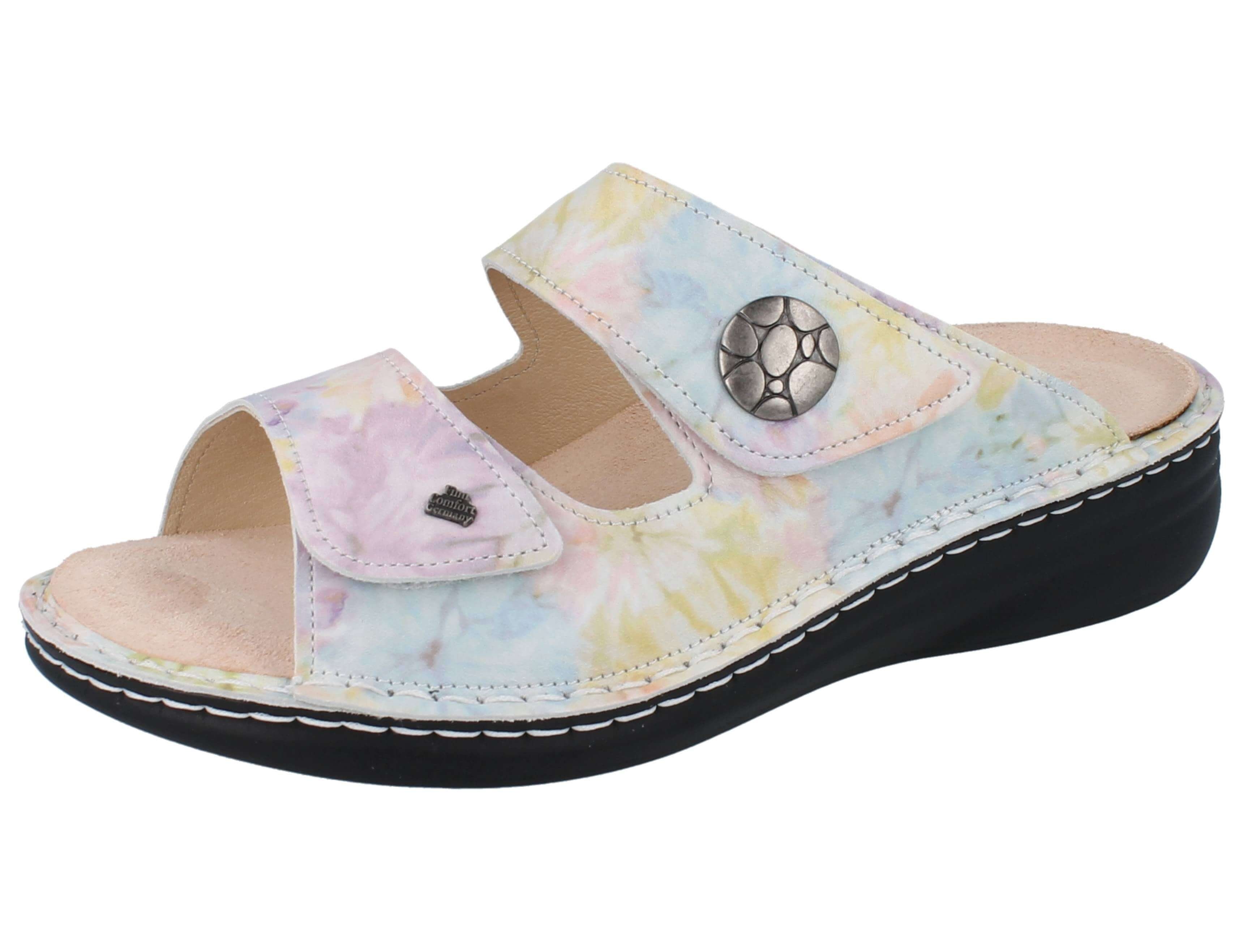 FINN COMFORT Moorea Damen Pantolette bunt gemustert Glattleder - Pantolette