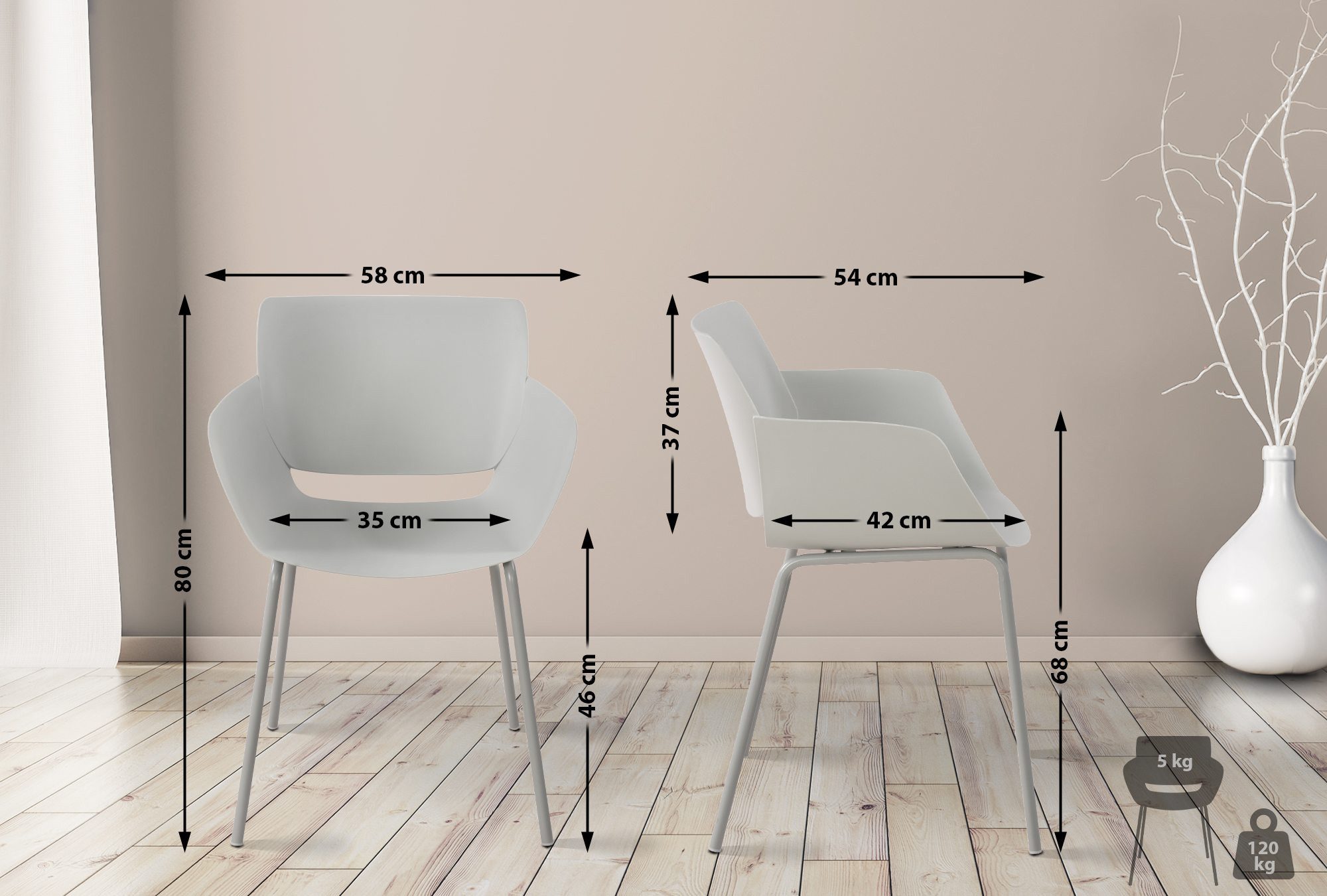 CLP Esszimmerstuhl Alpena (2er Set), wetterfest günstig online kaufen