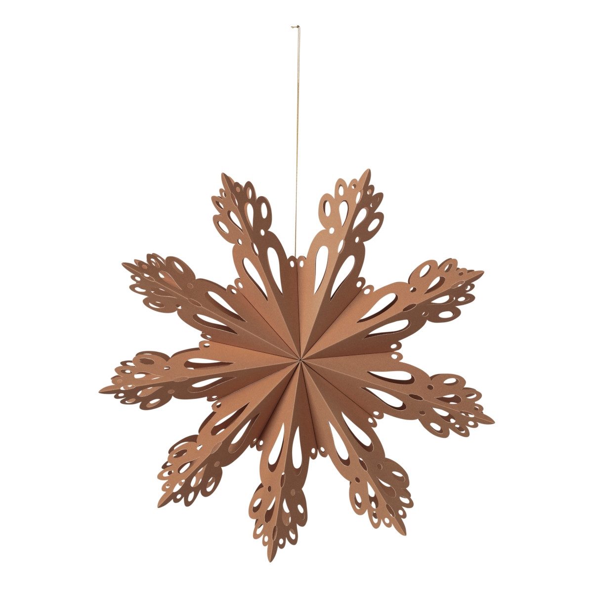 Broste Copenhagen Baumbehang Copenhagen SNOWFLAKE Papierhänger M indian tan 30 cm, Snowflake Weihnachtsstern M