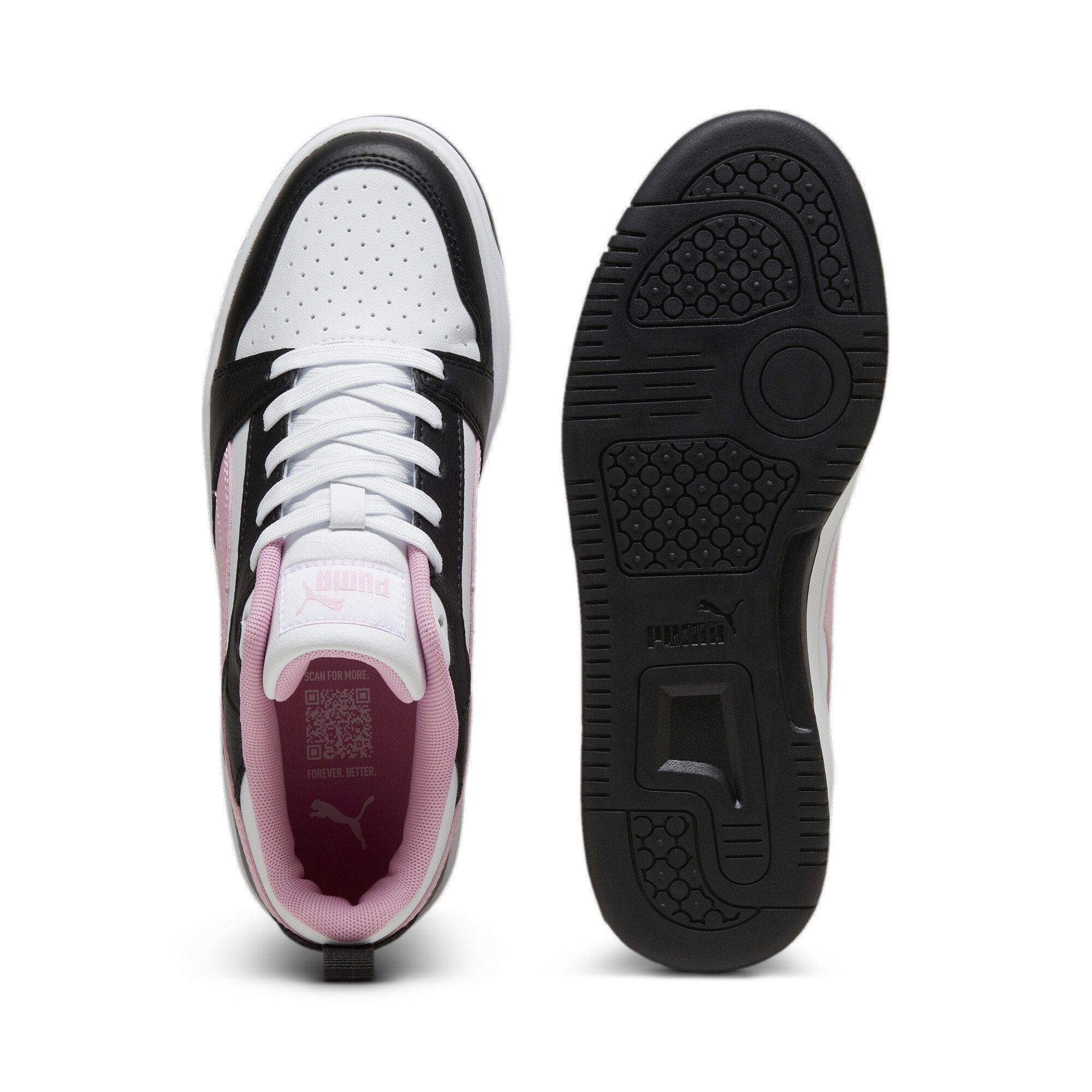 PUMA Rebound Pink Black Lilac Sneakers Low Sneaker Erwachsene V6 White