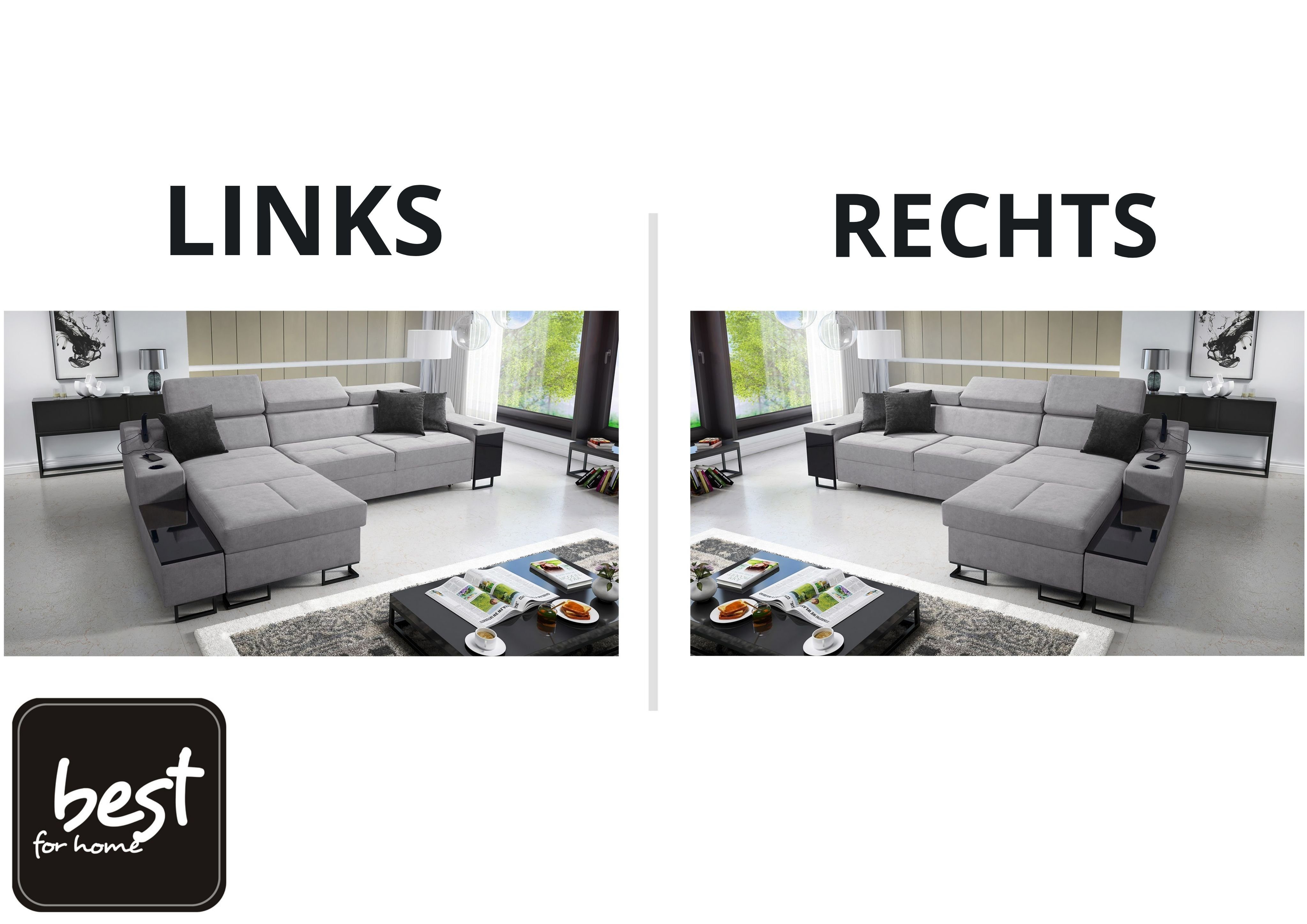 Wohnzimmer Ecksofa WHISPER15+EKJV Maxi: Moderne I für Schlaffunktion das & Bettkasten Aria Home for Best
