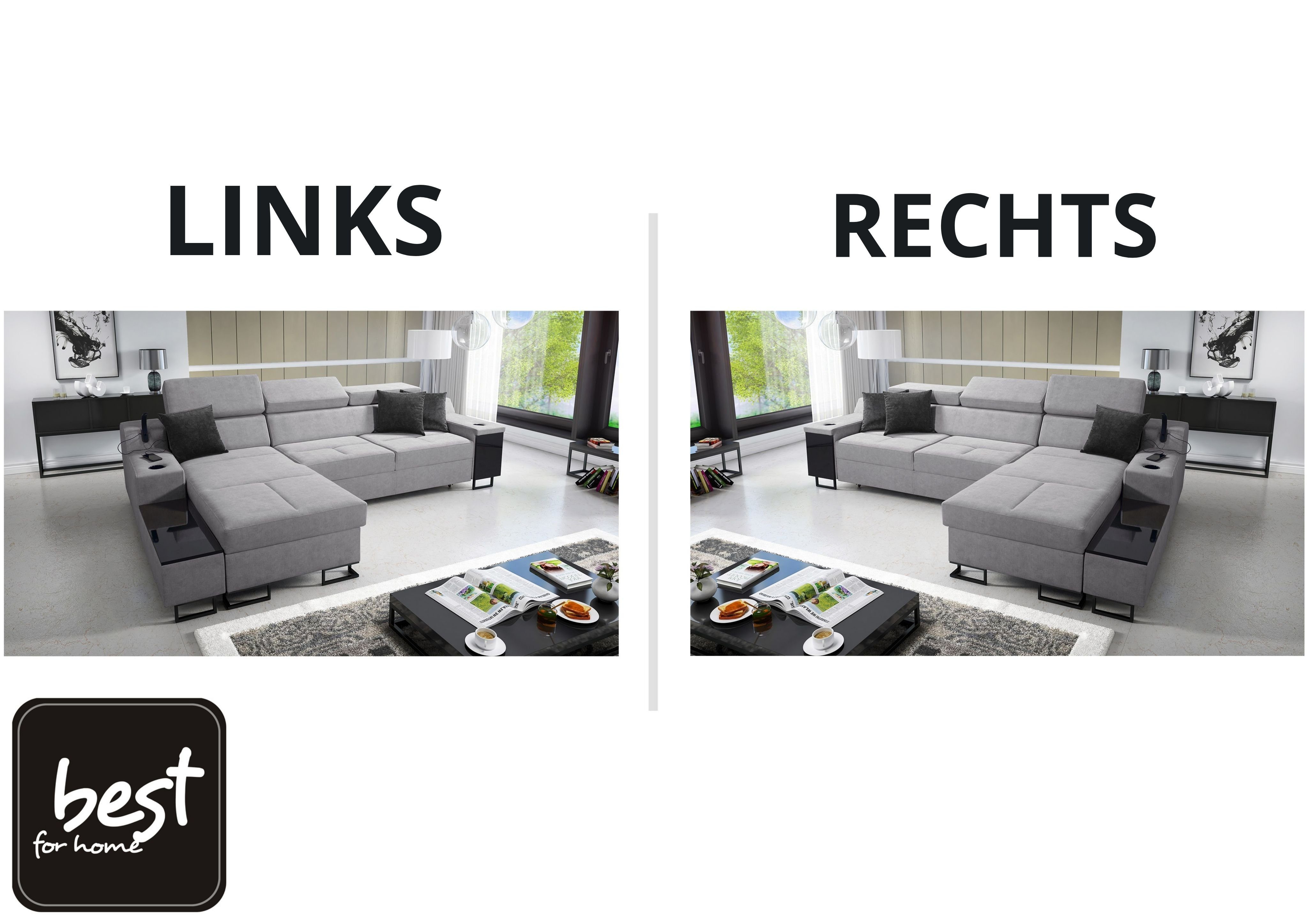 I for & Wohnzimmer für das Moderne Maxi: Bettkasten Schlaffunktion SAWANA25 Aria Home Ecksofa Best